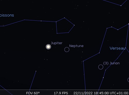 Jupiter en rapprochement avec Neptune