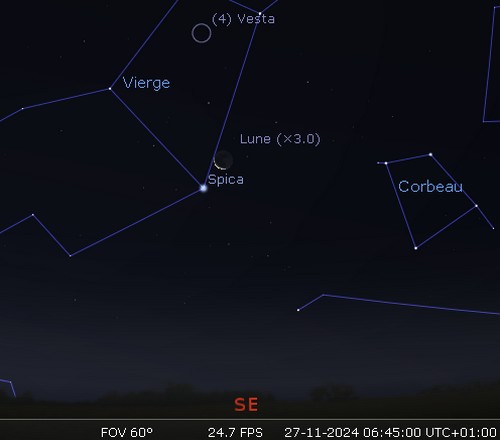 La Lune en rapprochement avec Spica