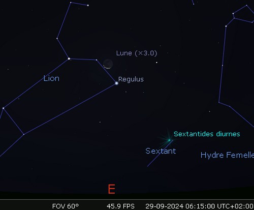 La Lune en rapprochement avec Régulus