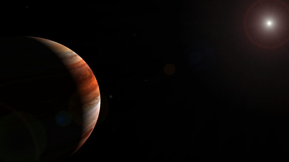 Vue d'artiste d'une exoplanète. © Dessin HarbingerDawn, CC BY SA