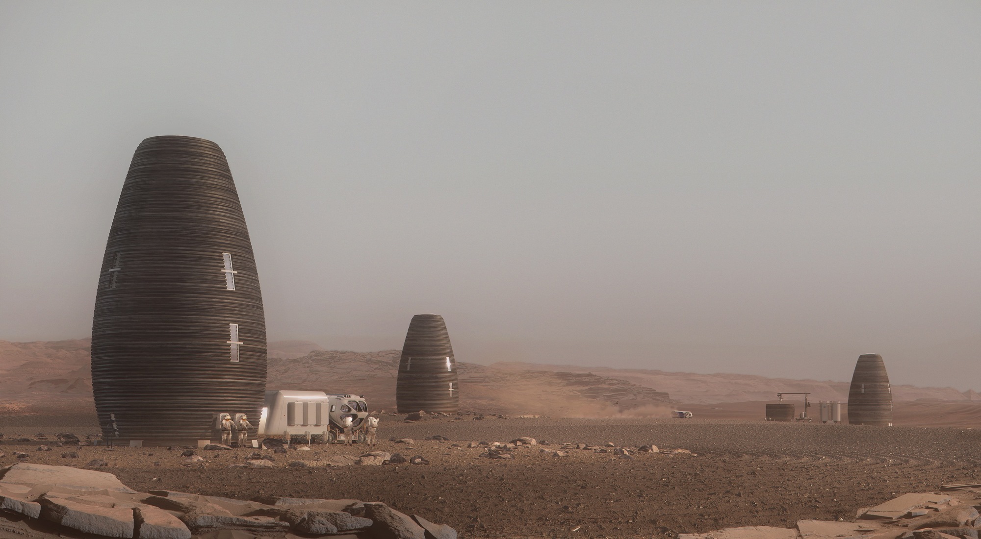 Concept d’habitat sur Mars développé par AI. SpaceFactory. © AI. SpaceFactory