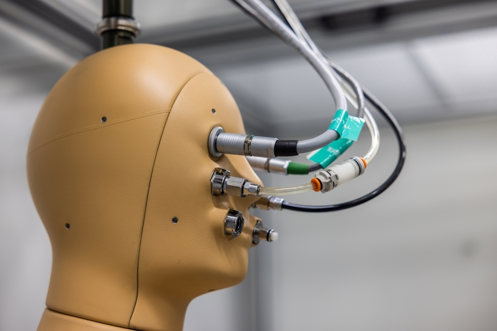 Le robot Andi est bardé de capteurs qu’il est possible de régler individuellement pour simuler différents âges et problèmes de santé. © Christopher Goulet, Université d'État de l'Arizona