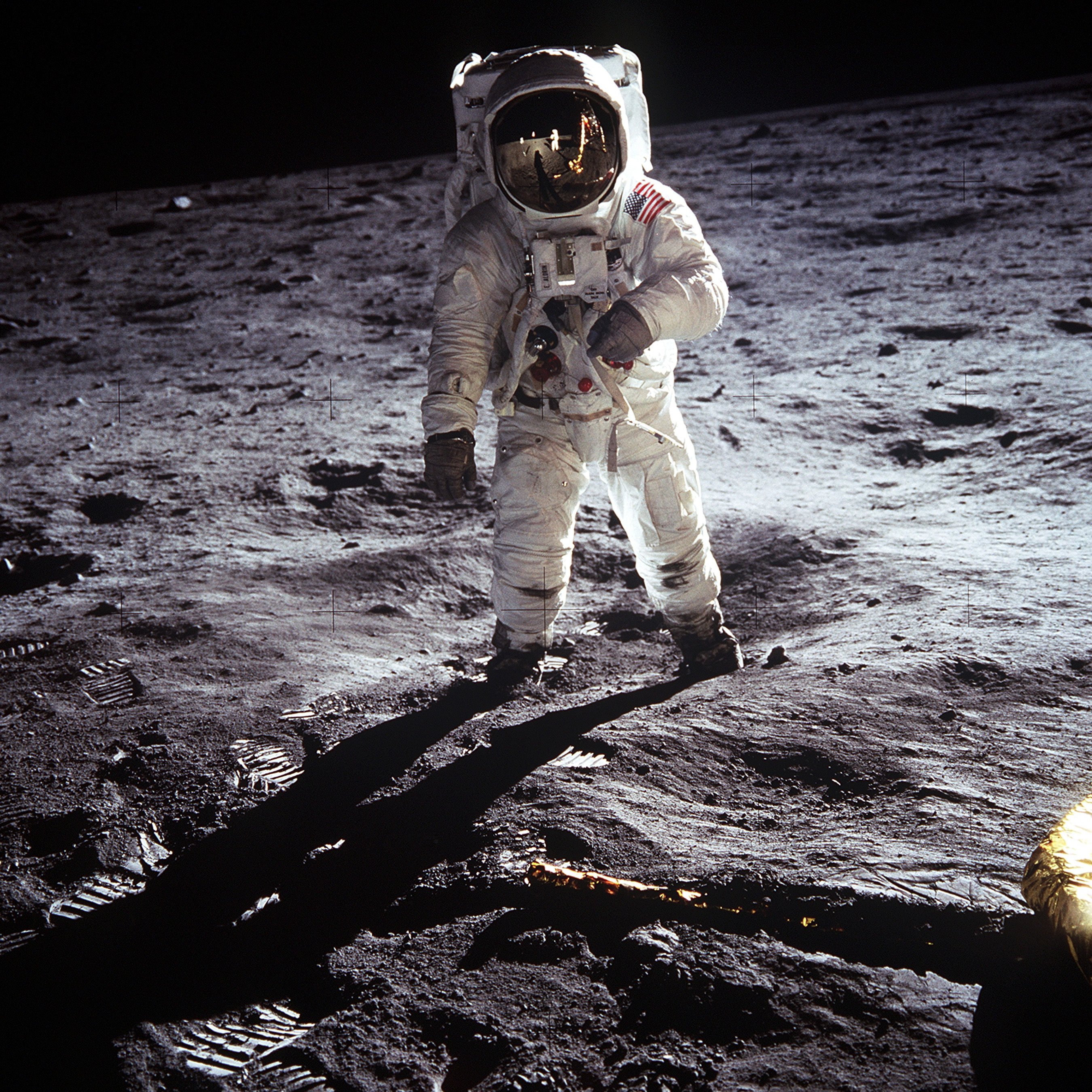 Buzz Aldrin, deuxième Homme à marcher sur la Lune après Neil Armstrong, lors de la mission Apollo 11 en 1969. © Nasa
