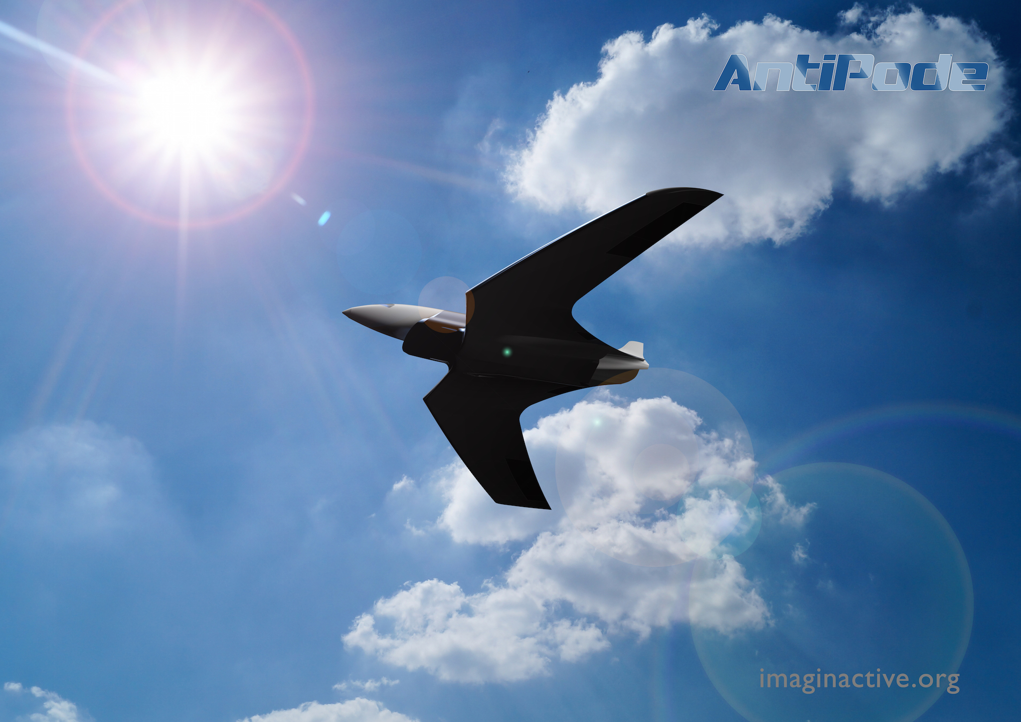 L'Antipode est un concept d'avion hypersonique pas vraiment réaliste qui atteindrait Mach 24 (soit 24 fois la vitesse du son), du jamais vu pour un engin piloté. Son intérêt est surtout de poser les bonnes questions. © Abhishek Roy, Imaginactif