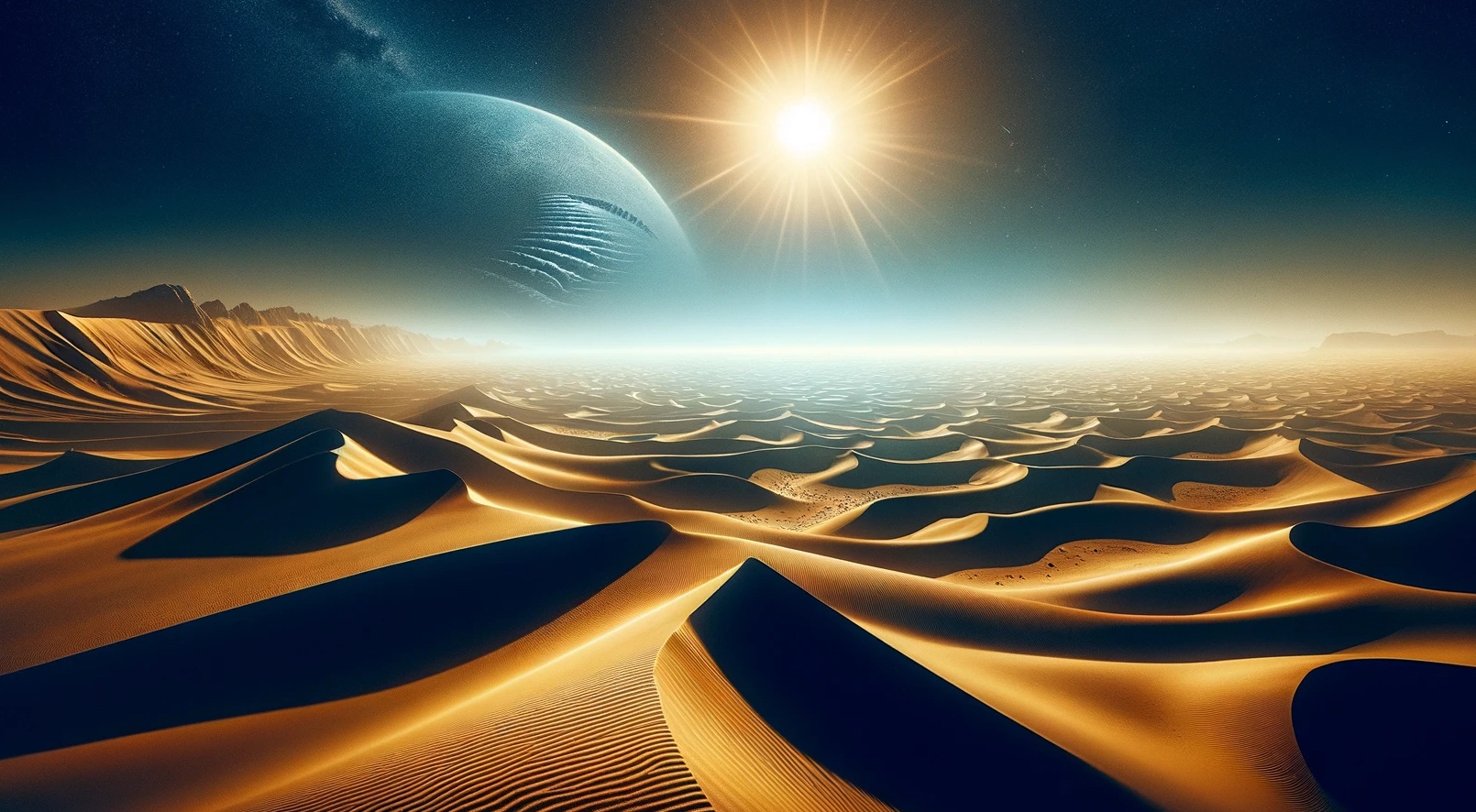 Image générée à l'aide d'une IA inspirée de la planète Arrakis. © XD, Futura avec DALL-E