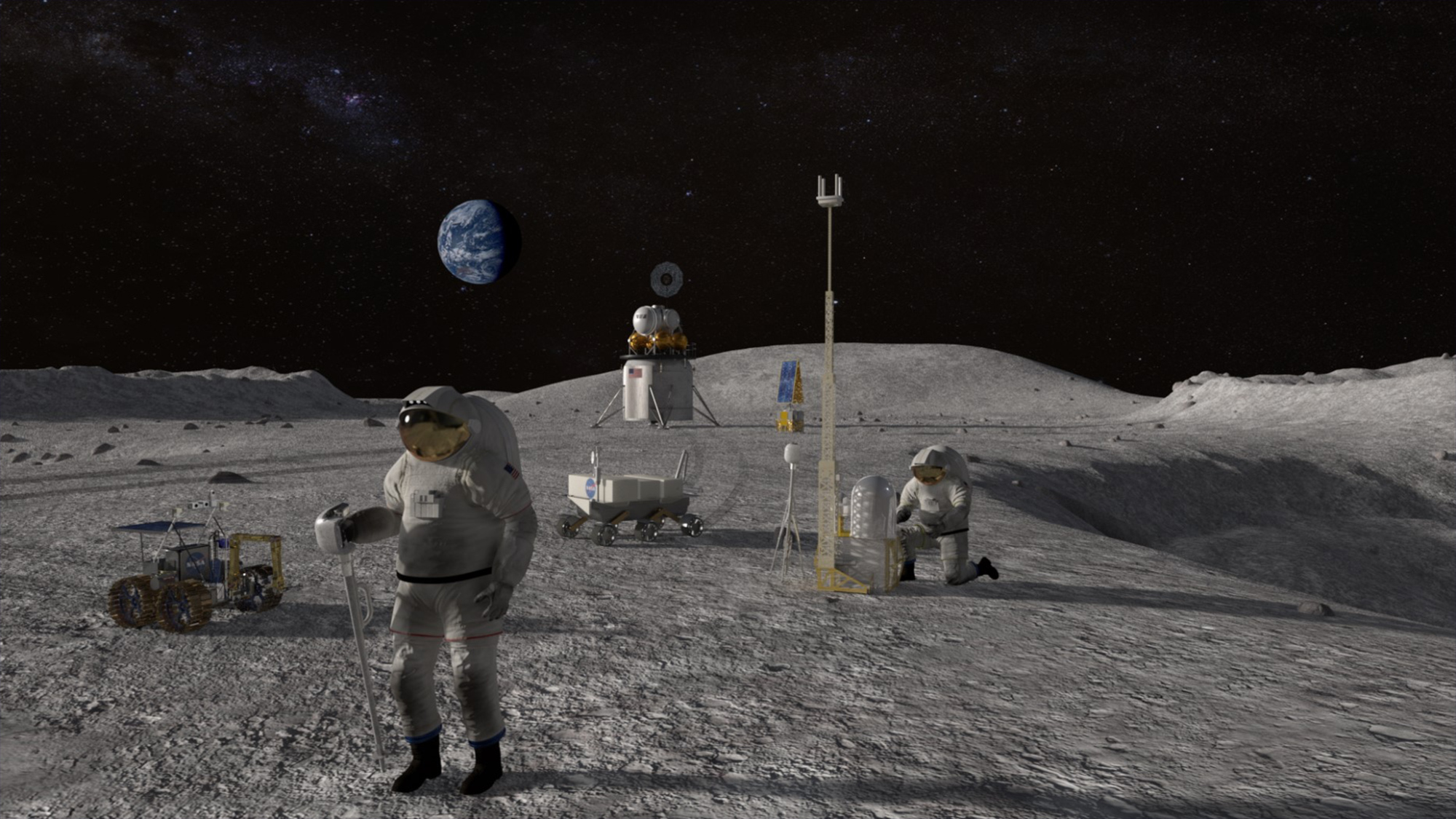 Le programme Artemis de la Nasa prévoit le retour des États-Unis sur la Lune dès 2024. © Nasa