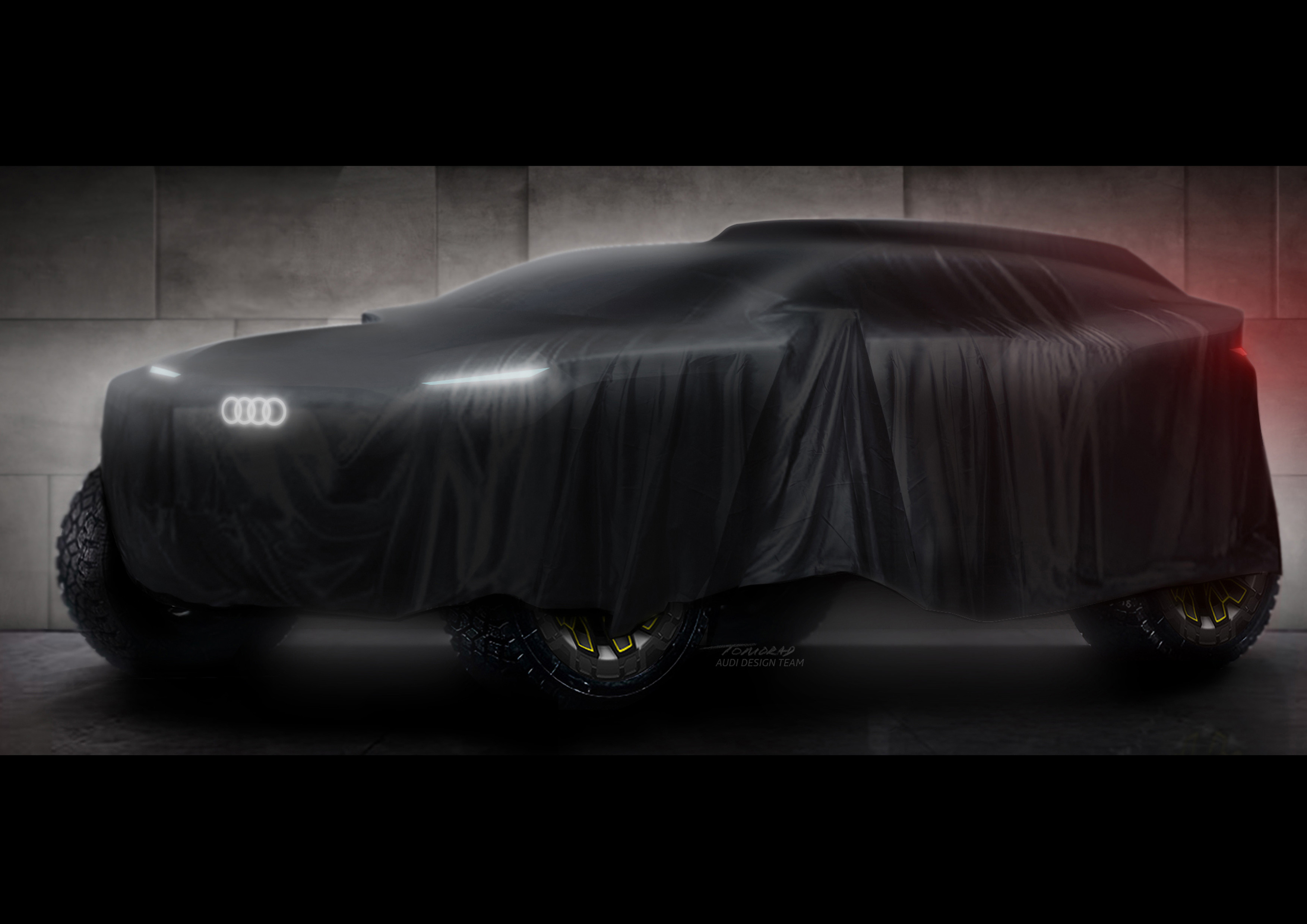 Le prototype de tout-terrain électrique qu’Audi compte aligner au Dakar 2022 est encore bien mystérieux. © Audi