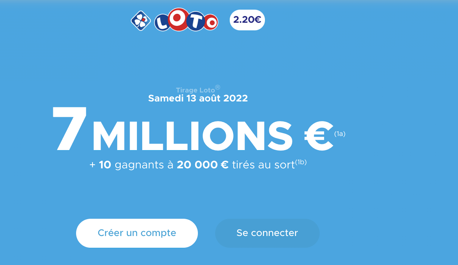 Jouez votre grille avant demain soir 20h pour tenter de gagner 7 millions € au Loto FDJ. (source : FDJ.fr)