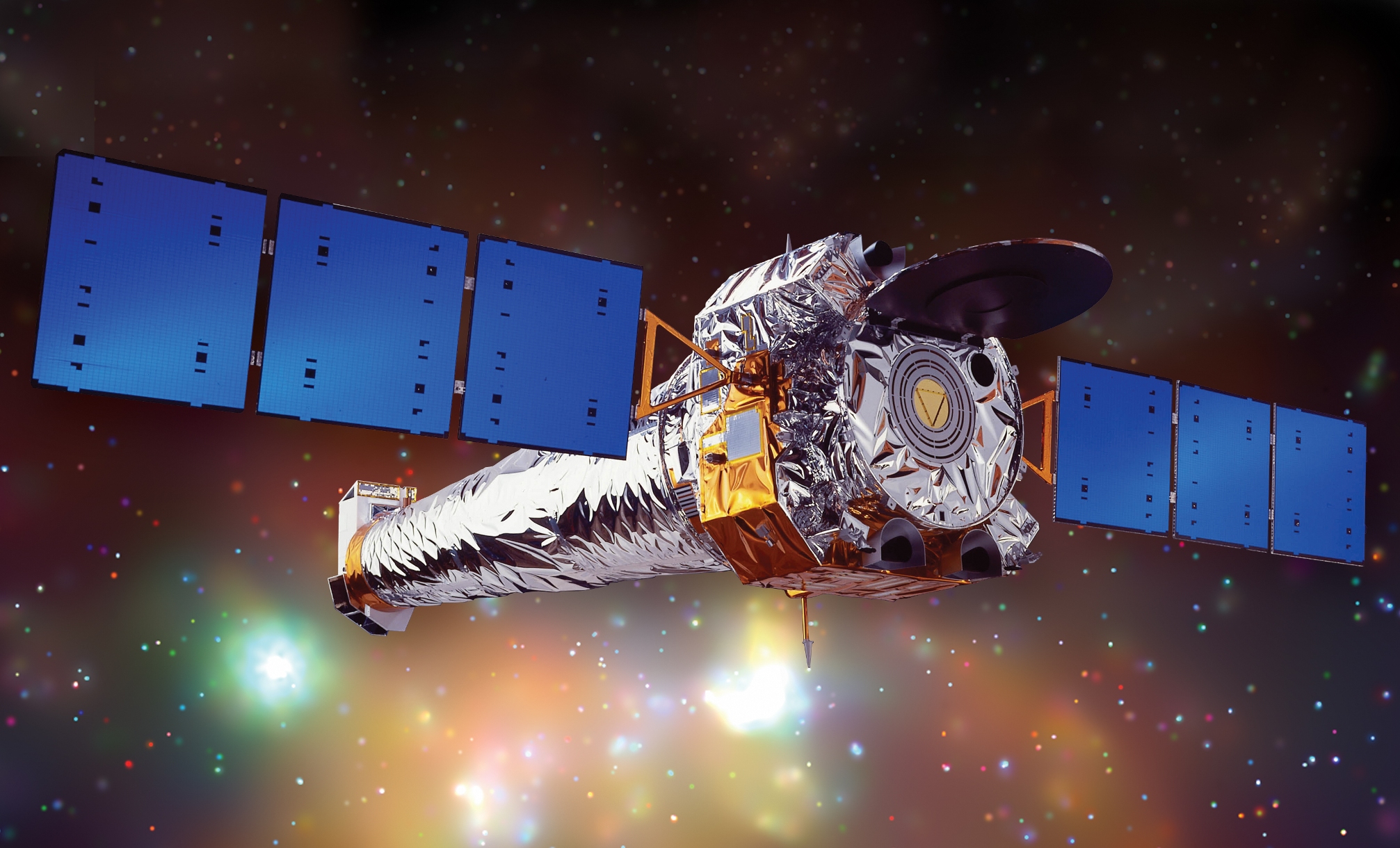 Une vue d'artiste de Chandra, le télescope spatial à rayons X. © Nasa