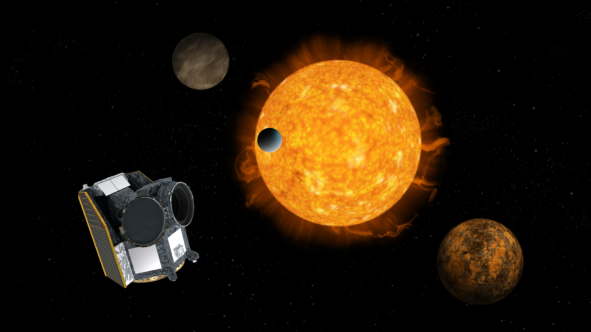 La mission Cheops a confirmé l’existence de quatre mini-Neptunes intéressantes. © Esa