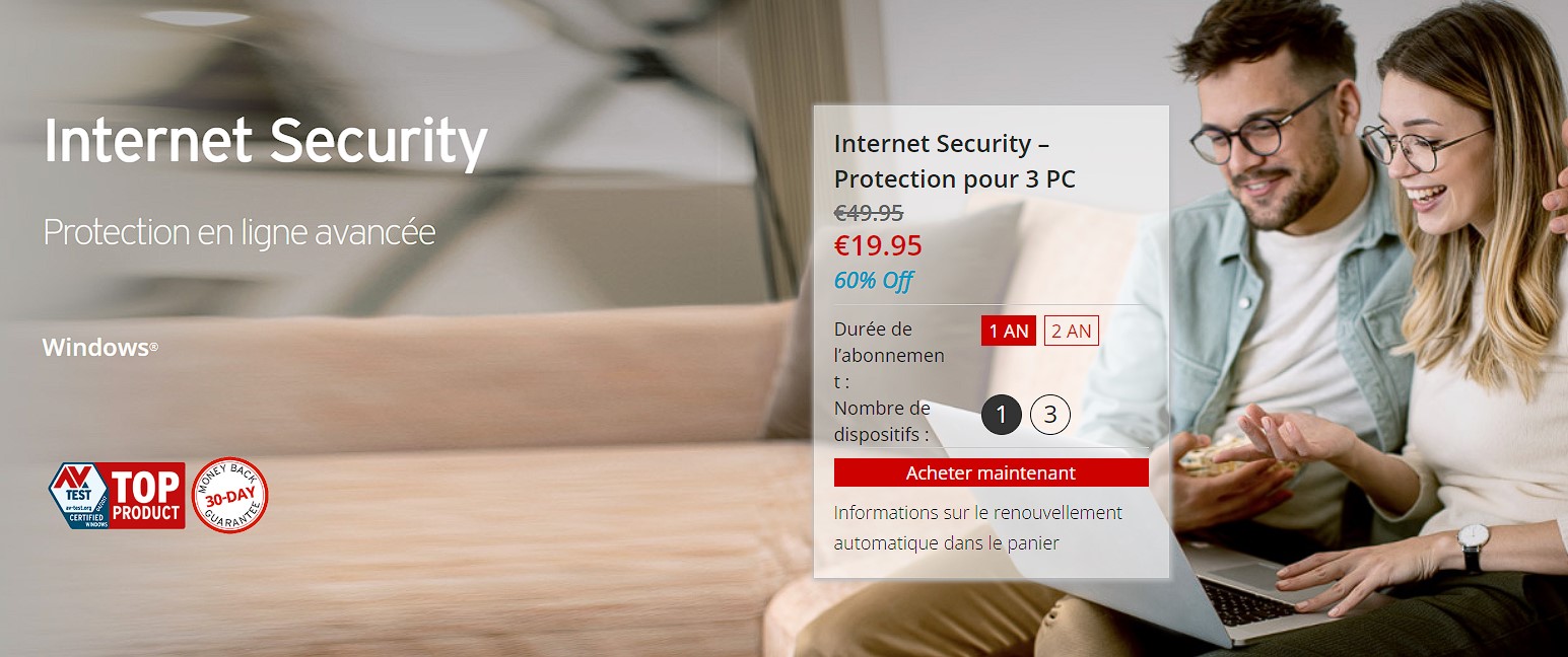 Trend Micro Internet Security à -60% (19.95€/An)