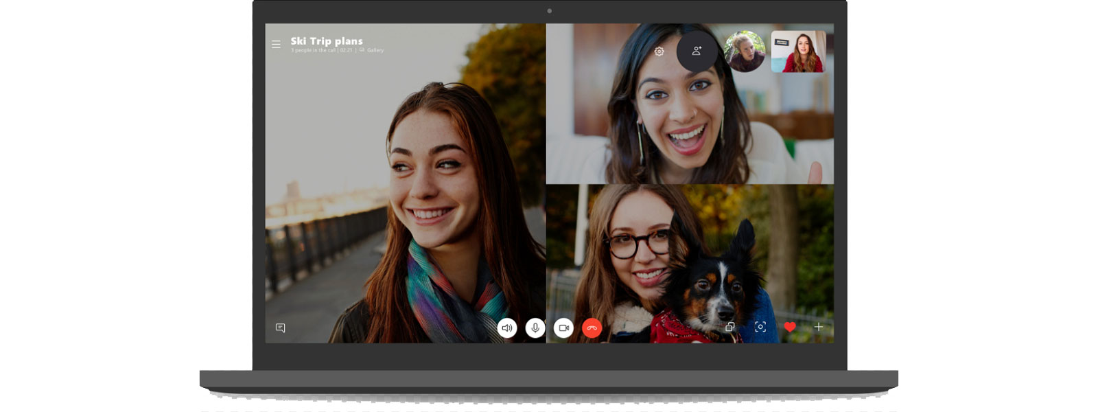 Skype est un logiciel gratuit permettant de lancer une conversation à plusieurs. © Microsoft