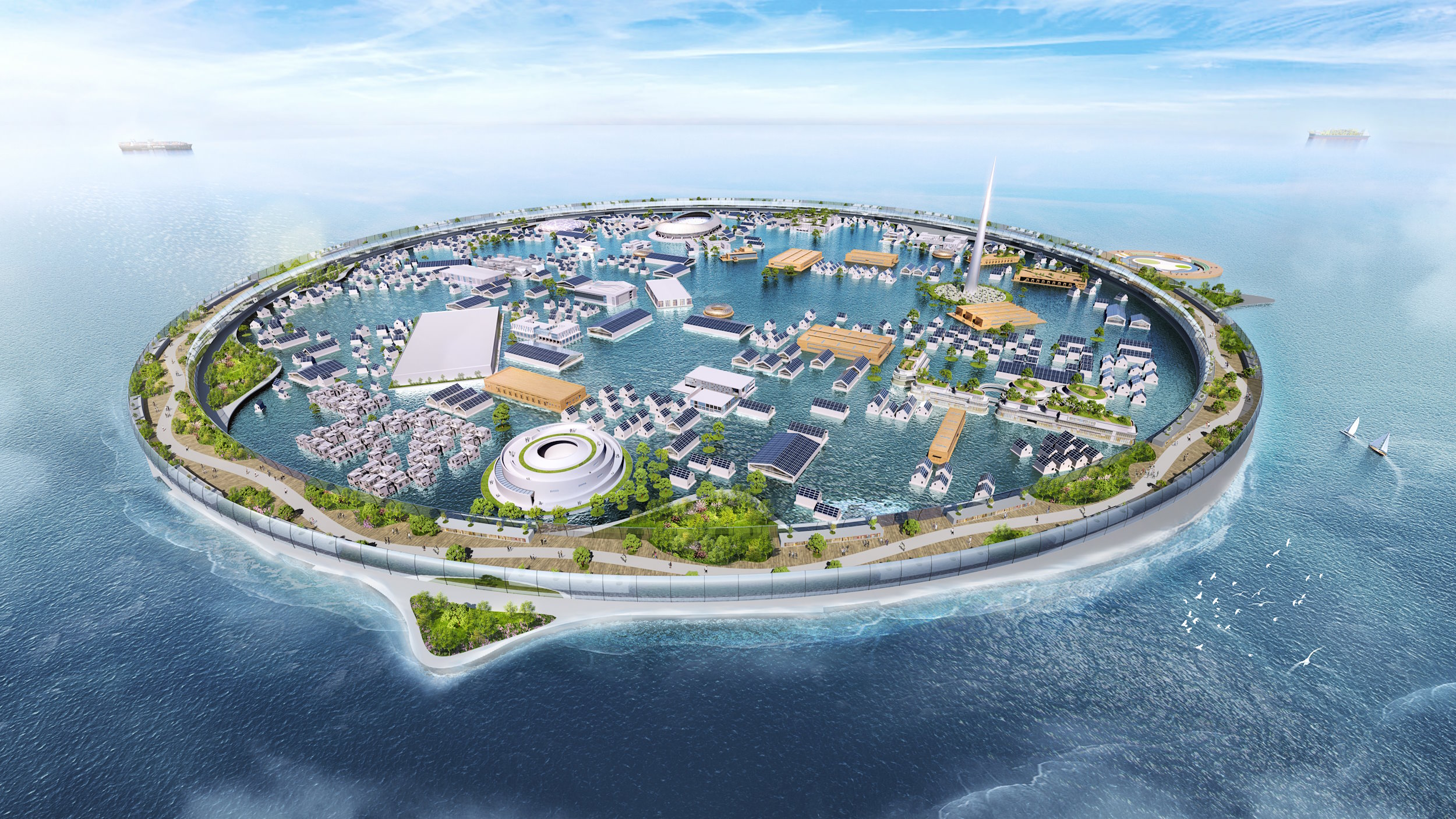 Dogen City est un projet de ville flottante en forme d’anneau. © N-Ark