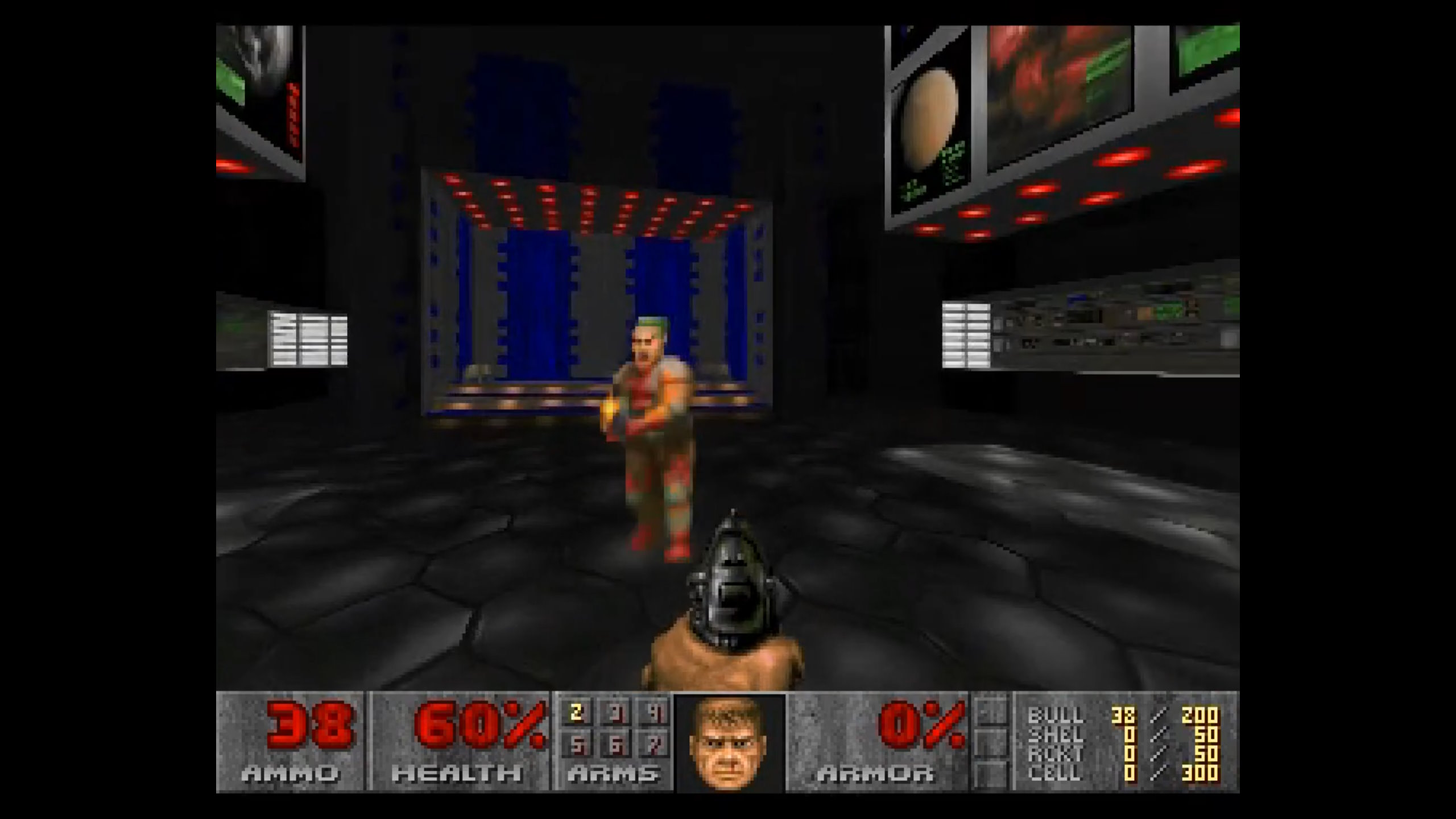 Une capture d’écran du jeu Doom généré par intelligence artificielle. © GameNGen, Google