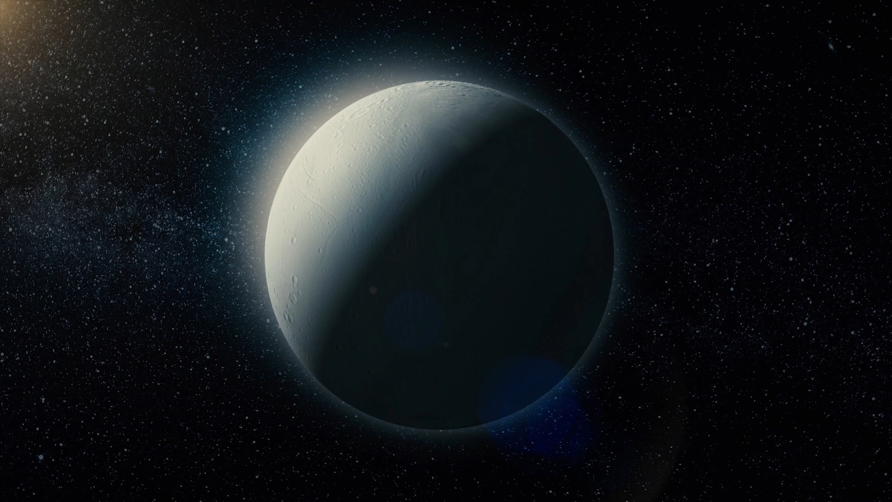 Des chercheurs affirment aujourd’hui que la quantité de méthane mesurée dans les geysers d’Encelade n’est pas explicable par les processus géochimiques connus. Elle pourrait en revanche l’être par la présence de vie dans l’océan qui couvre la lune de Saturne. © Media Whalestock, Adobe Stock