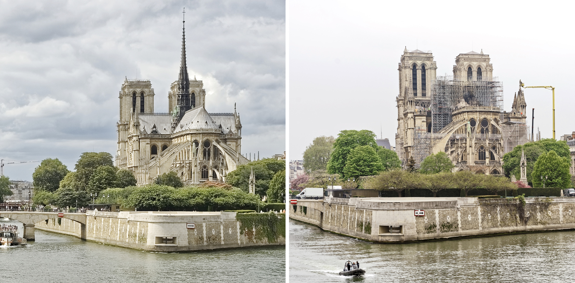 Notre-Dame de Paris, avant et après © Jean-Paul Bounine