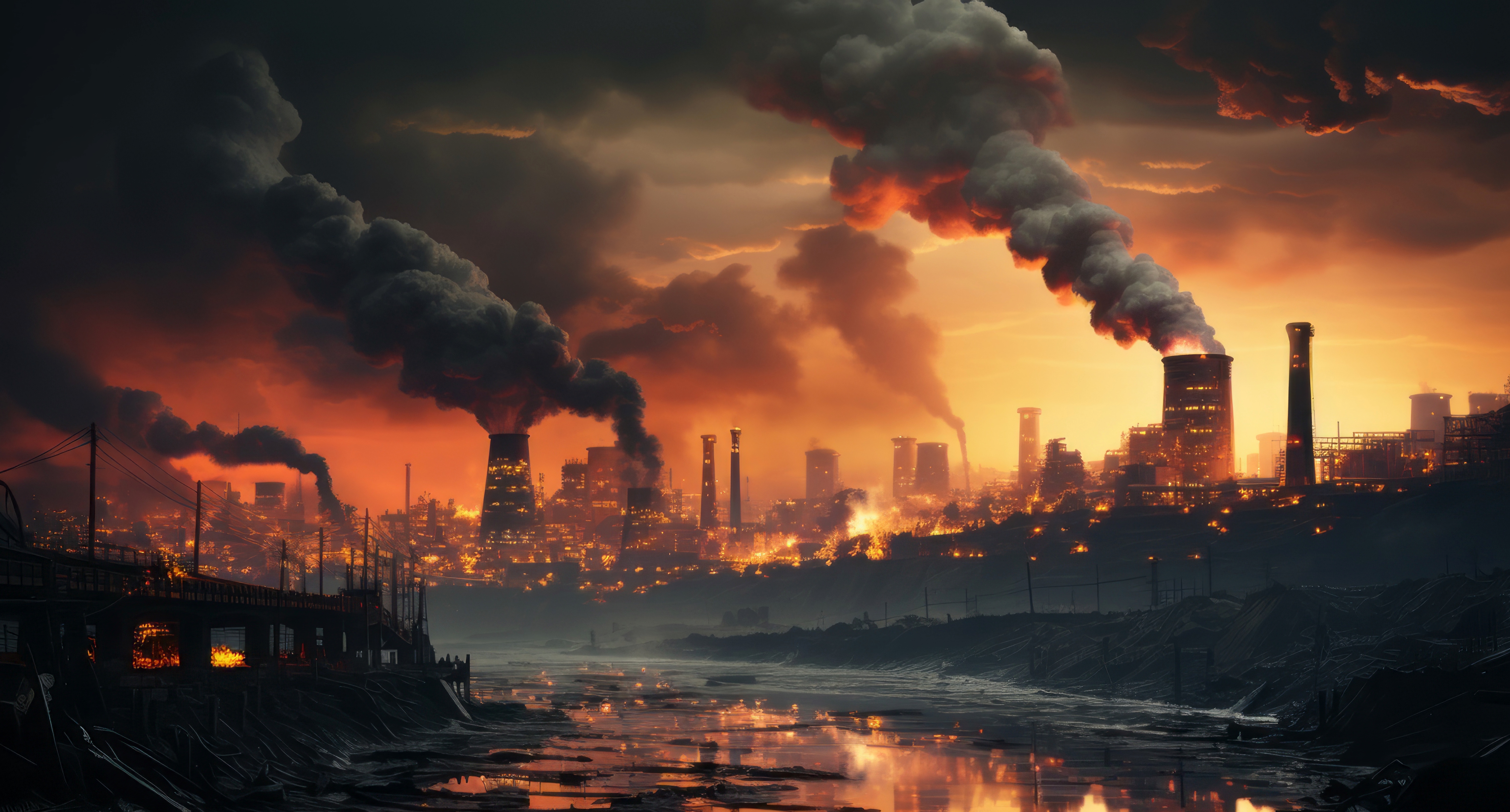 Pollution atmosphérique massive d'origine humaine. © senadesign, Adobe Stock