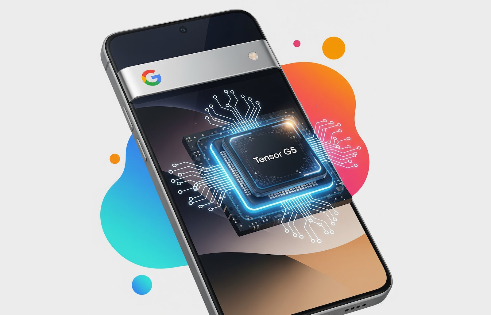 Le processeur Tensor G5 du prochain Google Pixel serait fabriqué par TSMC. © EB, image générée par IA Gemini
