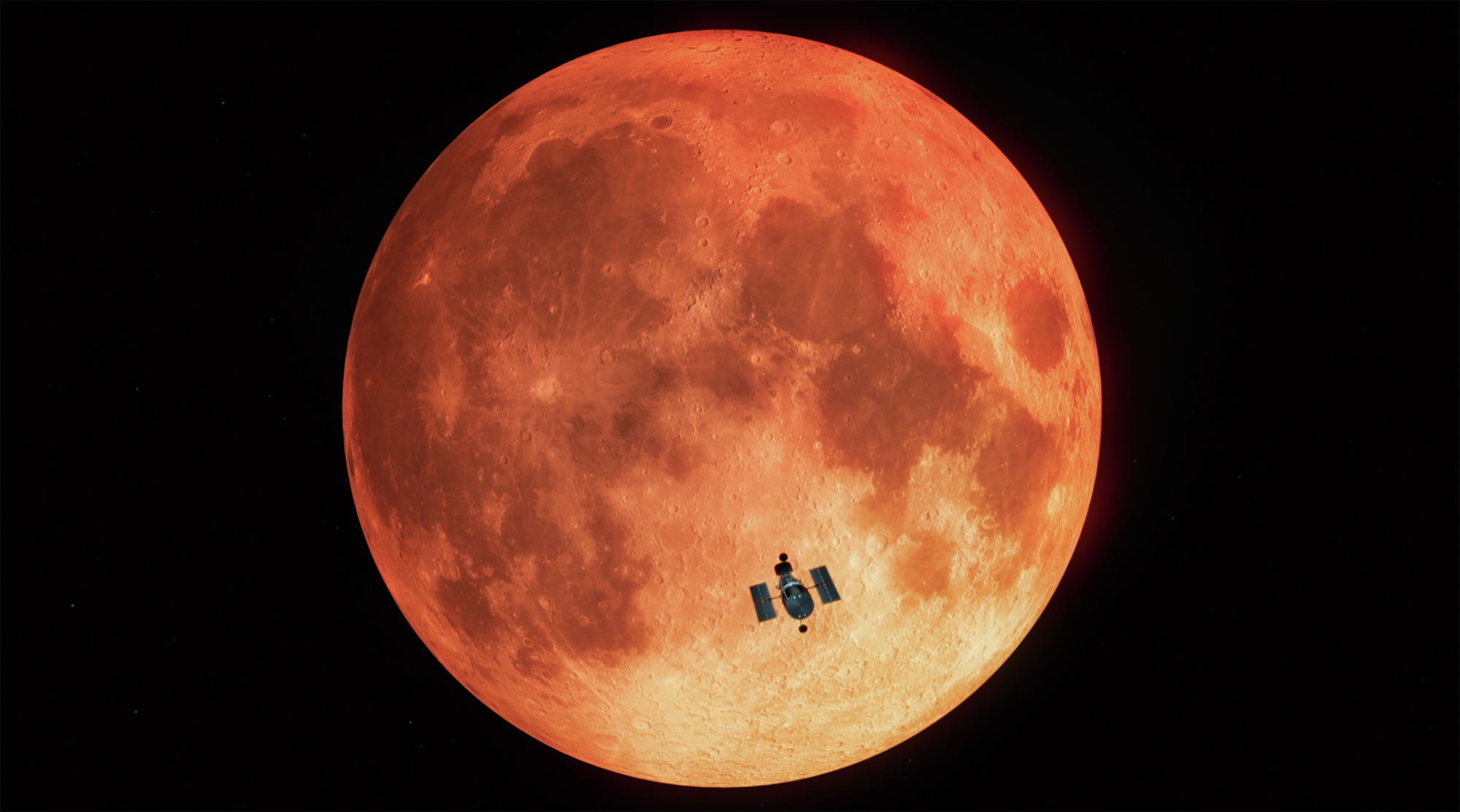 En janvier 2019, Hubble a profité d'une éclipse lunaire totale pour tester une technique d'observation qui aidera à chercher des biosignatures sur des exoplanètes semblables à la Terre. © M. Kornmesser, Nasa, ESA