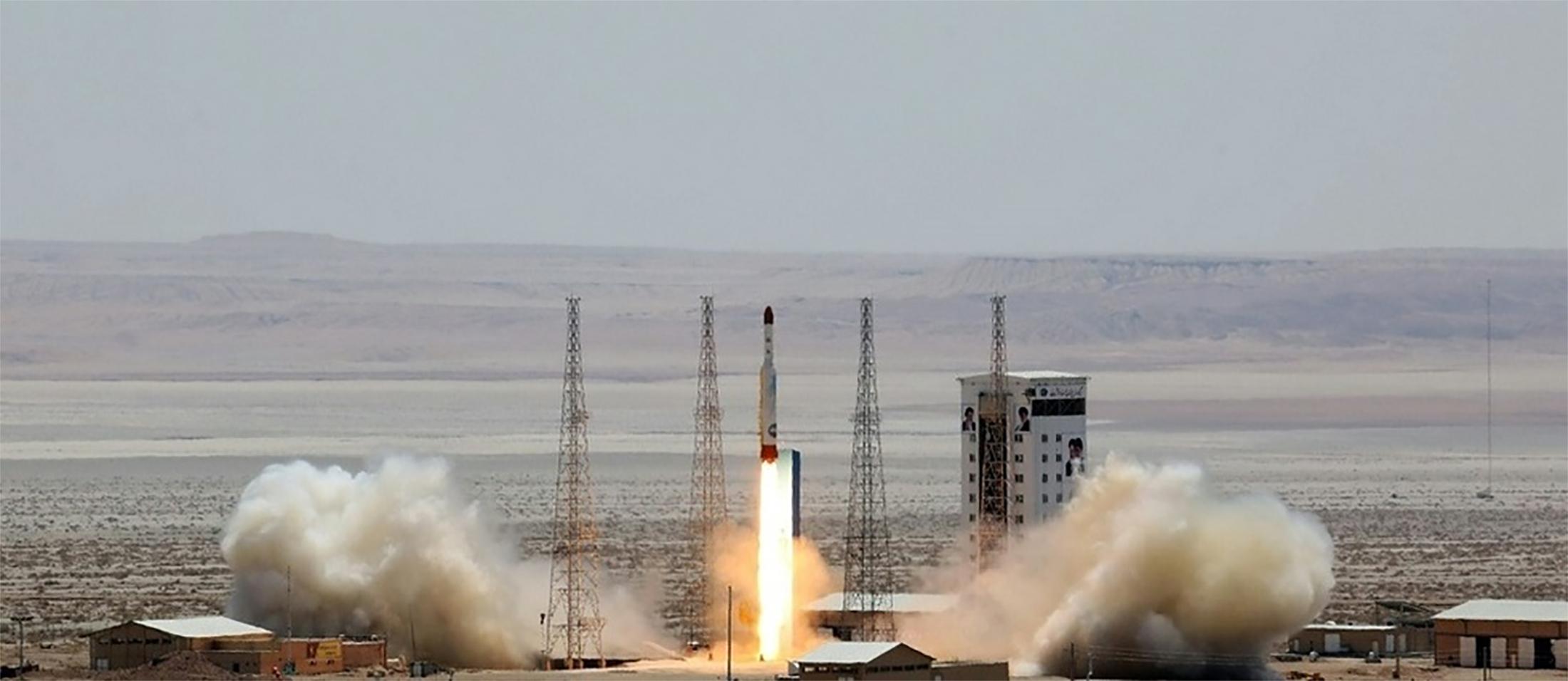Lancement d'une fusée Simorgh dans un lieu non précisé, le 27 juillet 2017 en Iran. © HO, Ministère iranien de la Défense/AFP/Archives