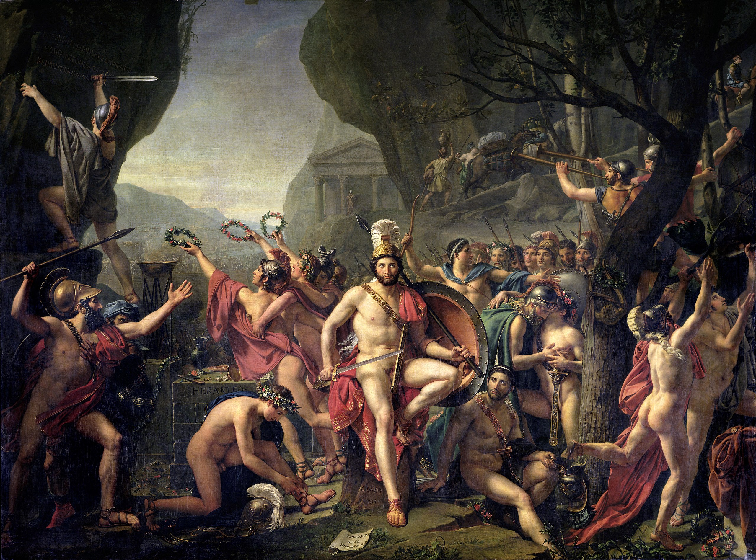 Léonidas aux Thermopyles (Jacques-Louis David, 1814) - © Wikimédia Commons, domaine public