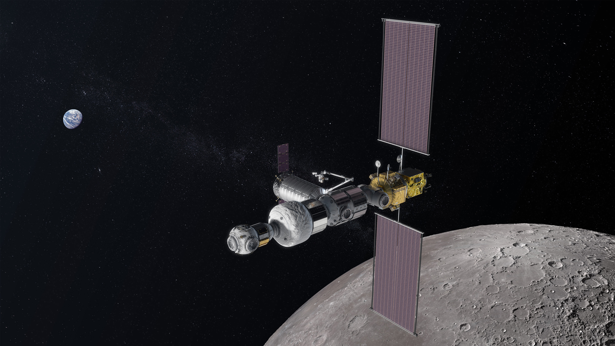 Cinquante ans après Apollo, la Nasa se prépare à retourner sur la Lune, pour y rester cette-fois-ci, et en associant des partenaires internationaux et commerciaux. © Nasa
