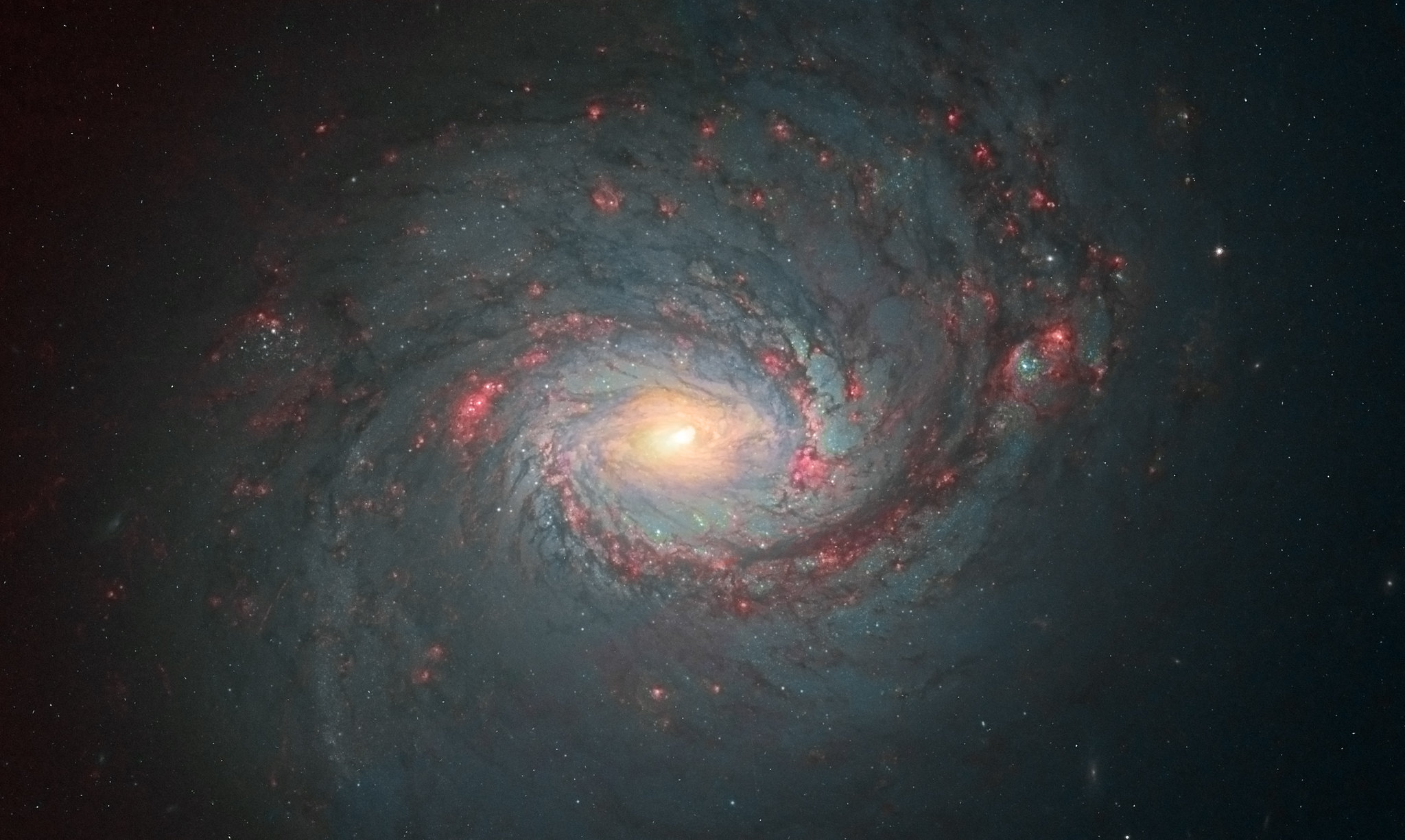 Les galaxies spirales comme M77, ici photographiée par Hubble, doivent leur forme particulière à deux champs magnétiques. © Nasa, ESA, the Hubble Heritage (STScI/AURA)-ESA/Hubble Collaboration)