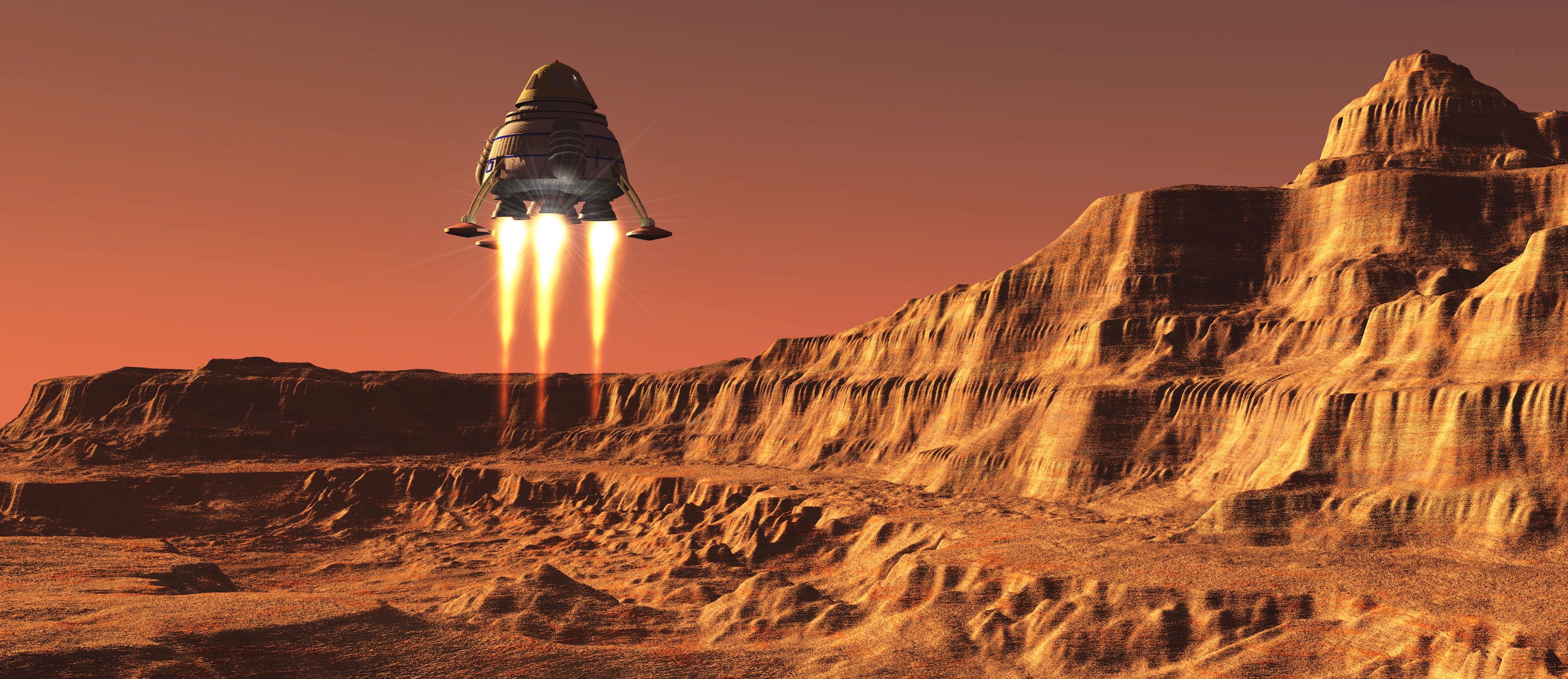 Illustration d'une mission humaine sur Mars. © Sergey Drozdov, Adobe Stock
