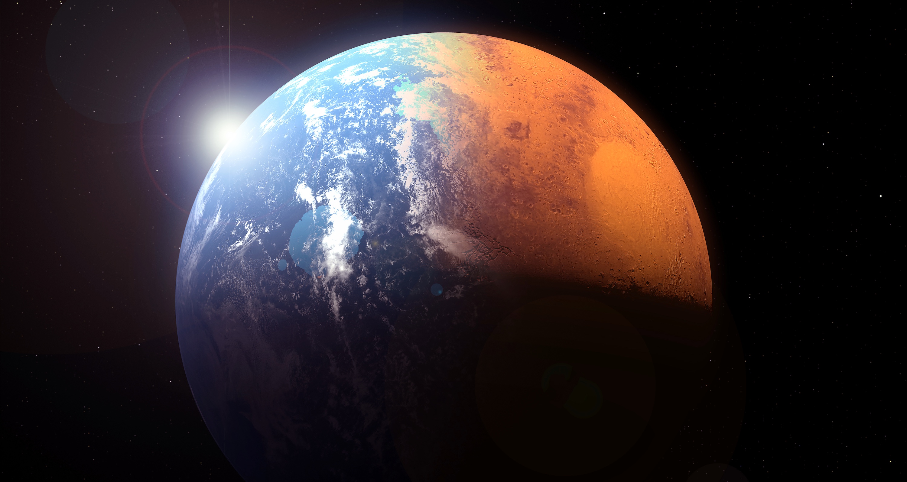 Le climat de Mars était différent il y a plus de 3,5 milliards d'années qu'aujourd'hui. © Artsiom Petrushenka, Adobe Stock