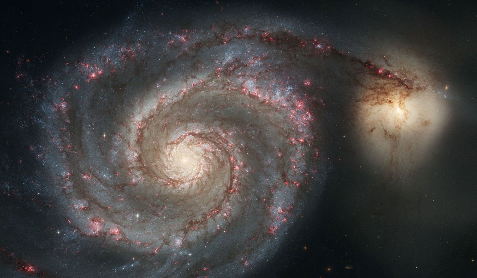 Une image provenant des observations de Hubble et montrant la galaxie spirale Messier 51. © Nasa