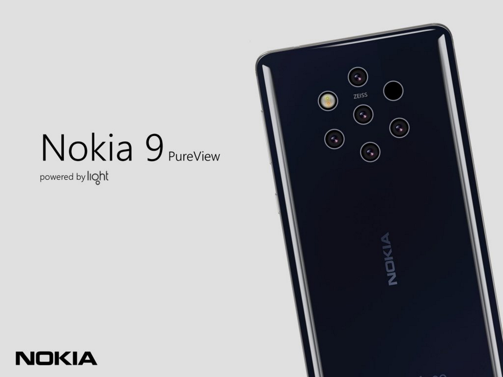 Avec ses cinq capteurs photos sur le dos placés de façon hexagonale, le Nokia 9 Pureview sera-t-il le mobile doté du plus grand nombre de modules photos en 2019 ? © Eero Concept