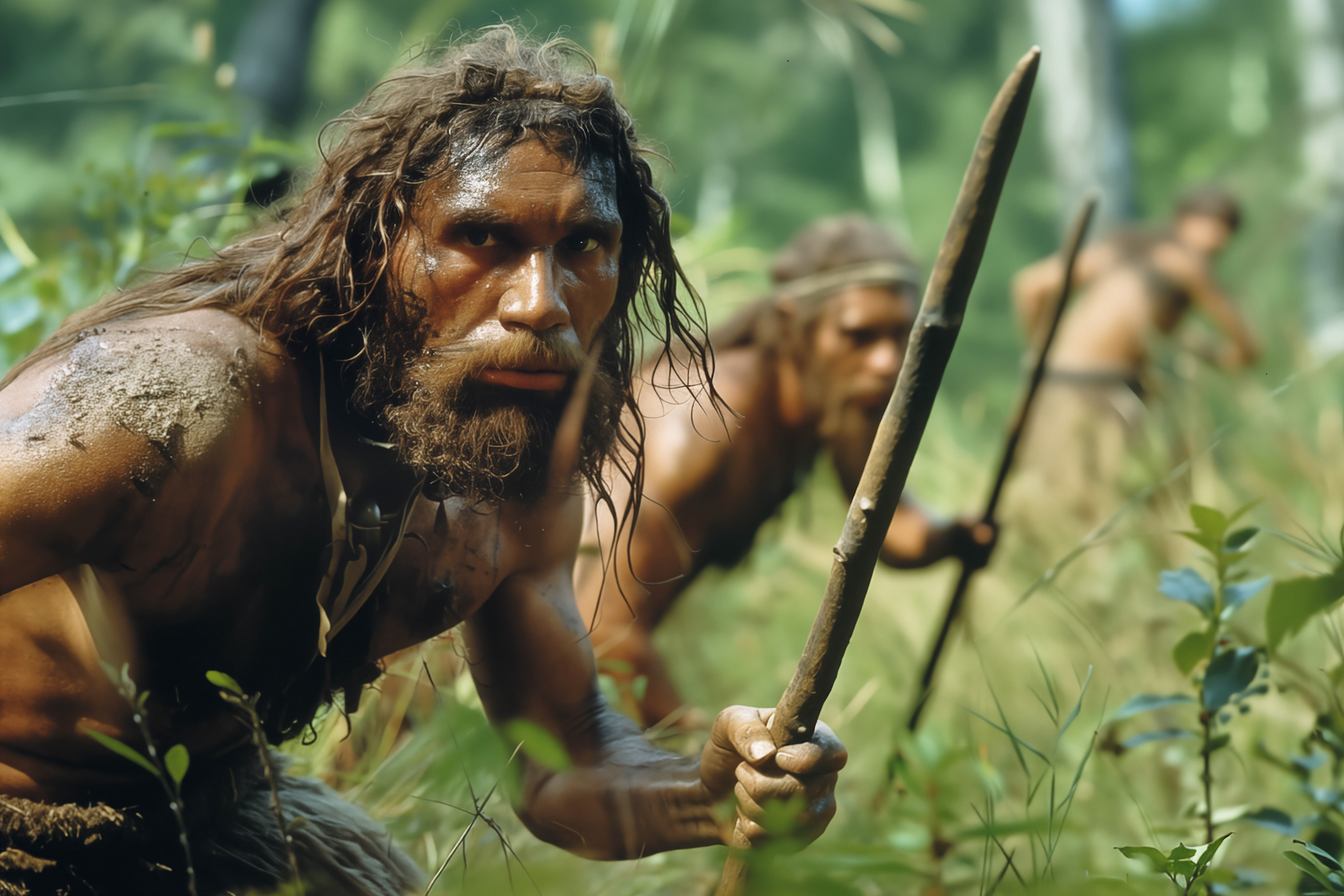 Il y a 80 000 ans, les chasseurs néandertaliens savaient déjà confectionner des pointes de lance en os. © Thierry Lombry, Adobe Stock (image générée avec IA)