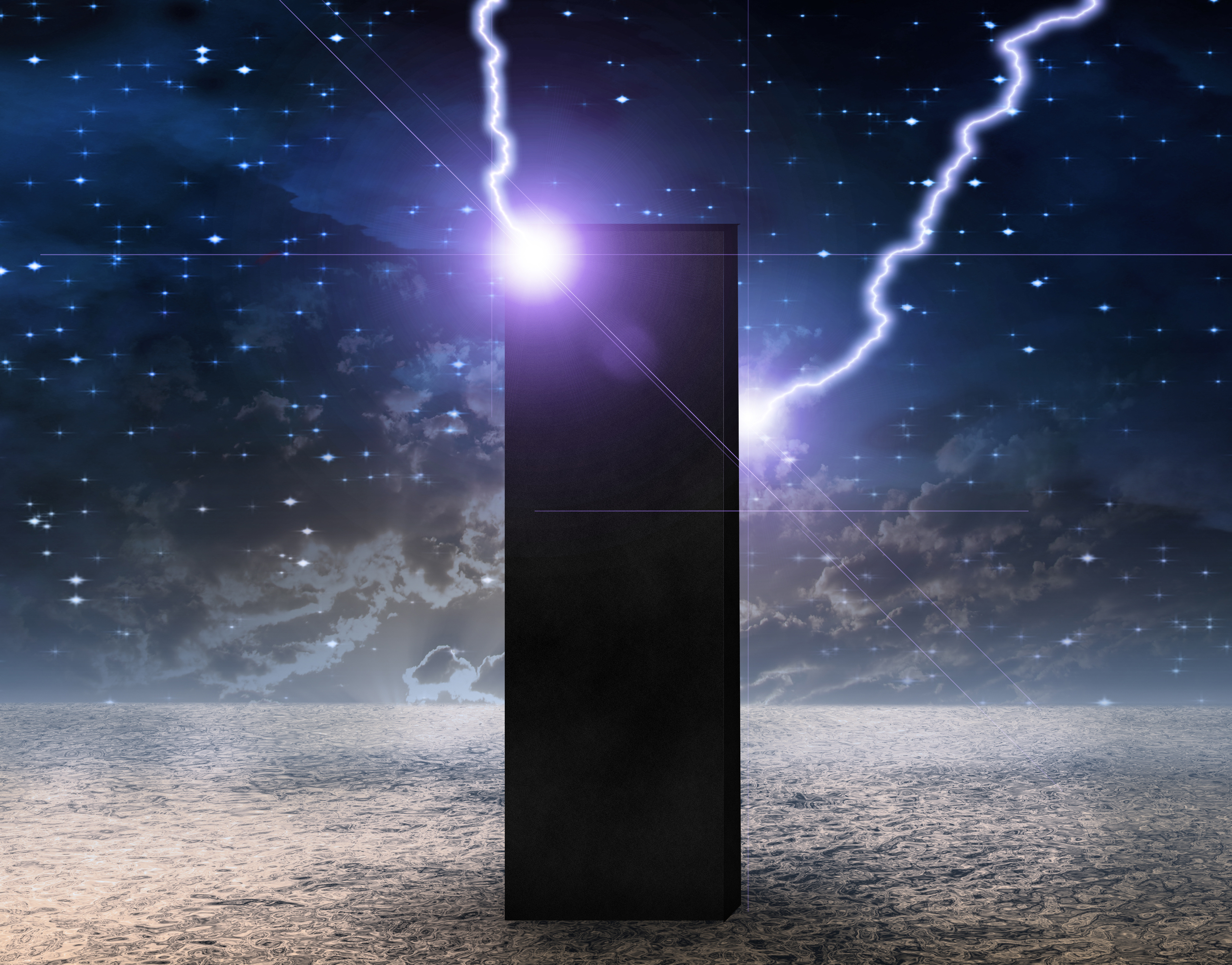 Au lever du jour lunaire, le monolithe lance un signal très puissant. © rolffimages, Adobe Stock
