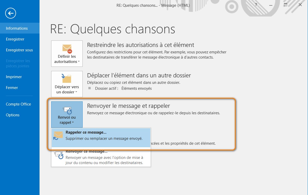 Comment rappeler un email envoyé par erreur sur Outlook