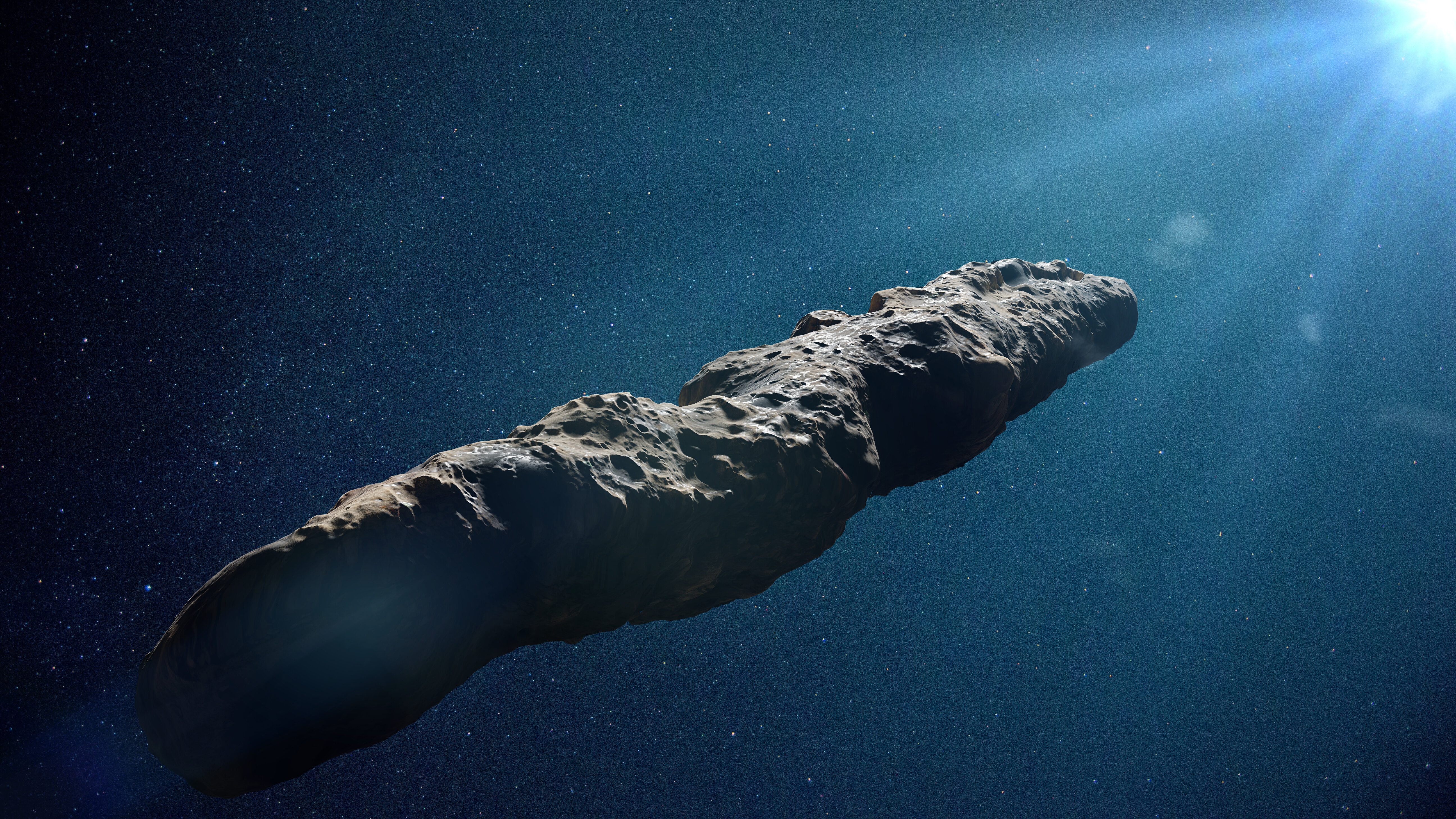 Des astrophysiciens ont peut-être trouvé un moyen d’expliquer les étranges caractéristiques de ‘Oumuamua. Il s'agirait d'une comète interstellaire, dont la trajectoire étrange serait due à un dégazage d'hydrogène. © dottedyeti, Adobe Stock