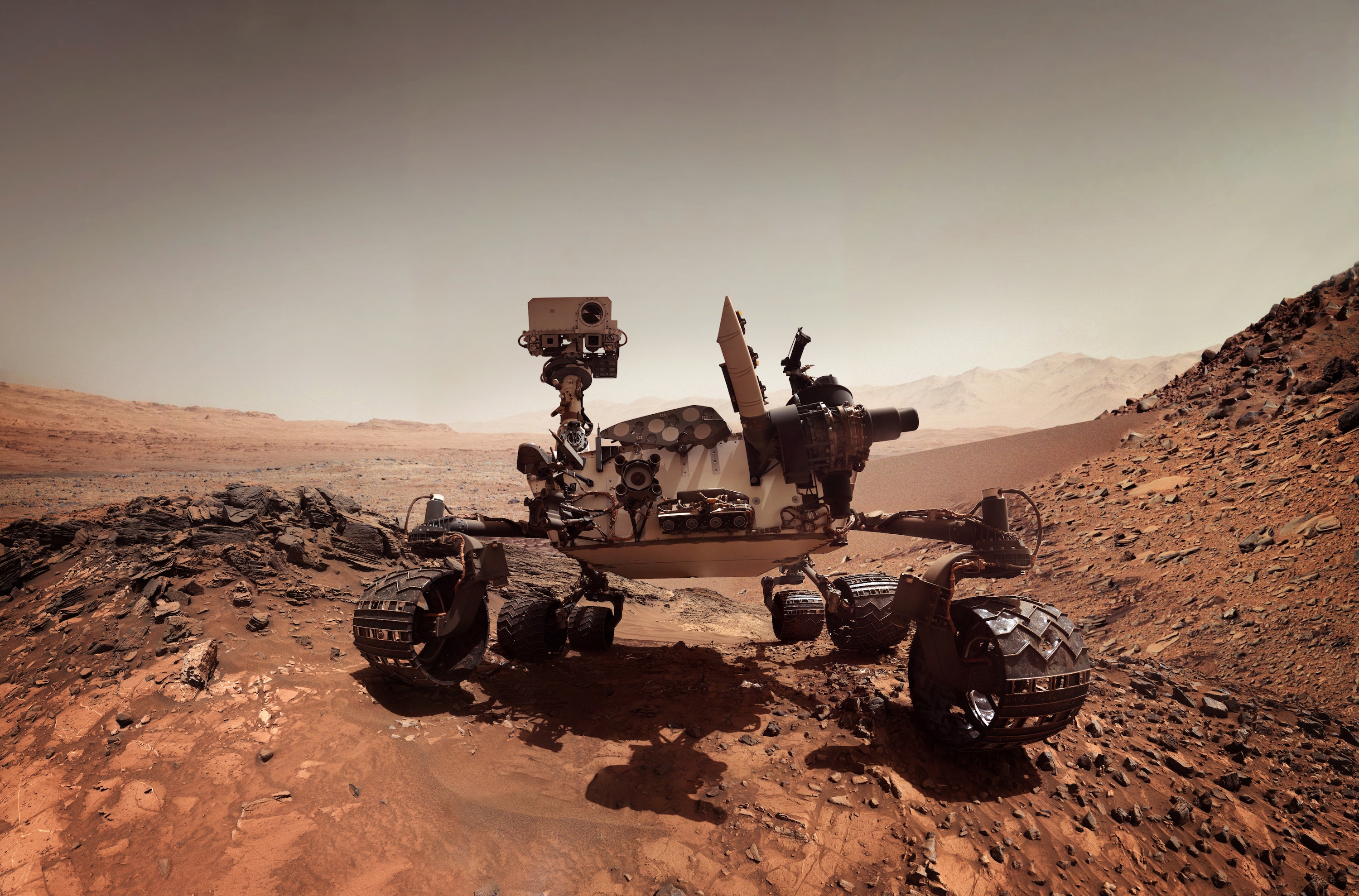 Illustration de Perseverance sur Mars. Le rover possède un microphone qui permet d'enregistrer les sons à la surface de la planète. © Tryfonov, Adobe Stock