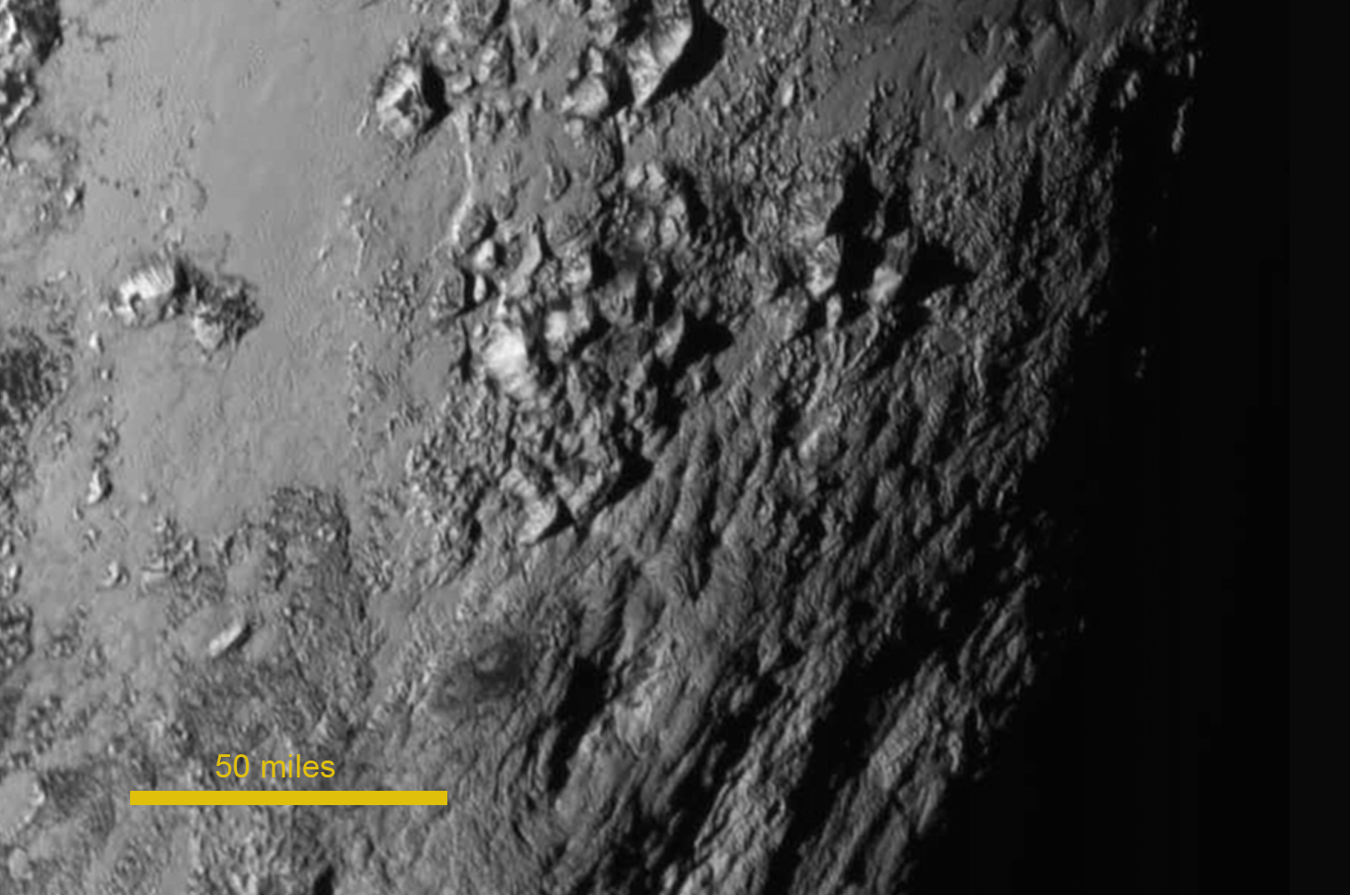 Les montagnes de glace de Pluton