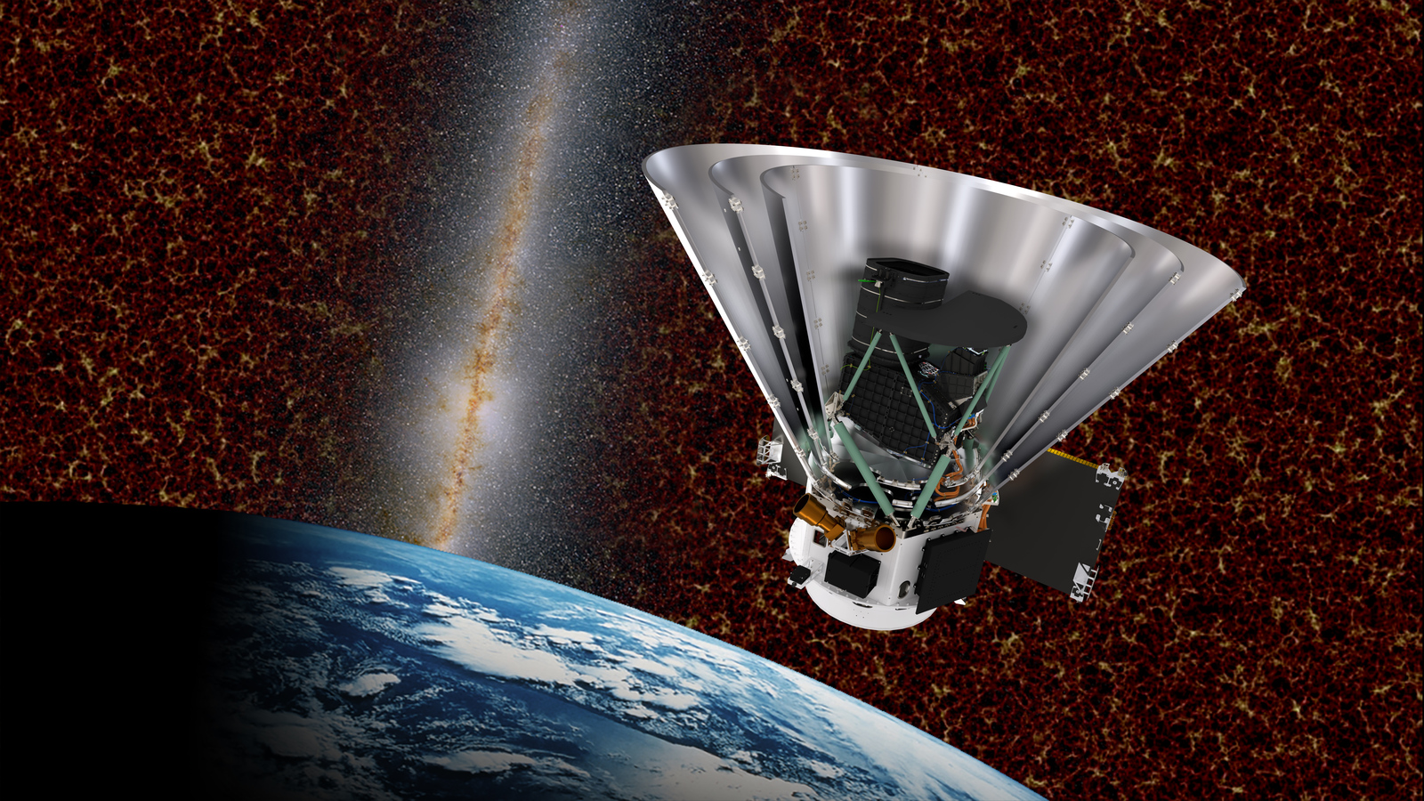 Une vue d'artiste de la mission SPHEREx. © Nasa/JPL-Caltech