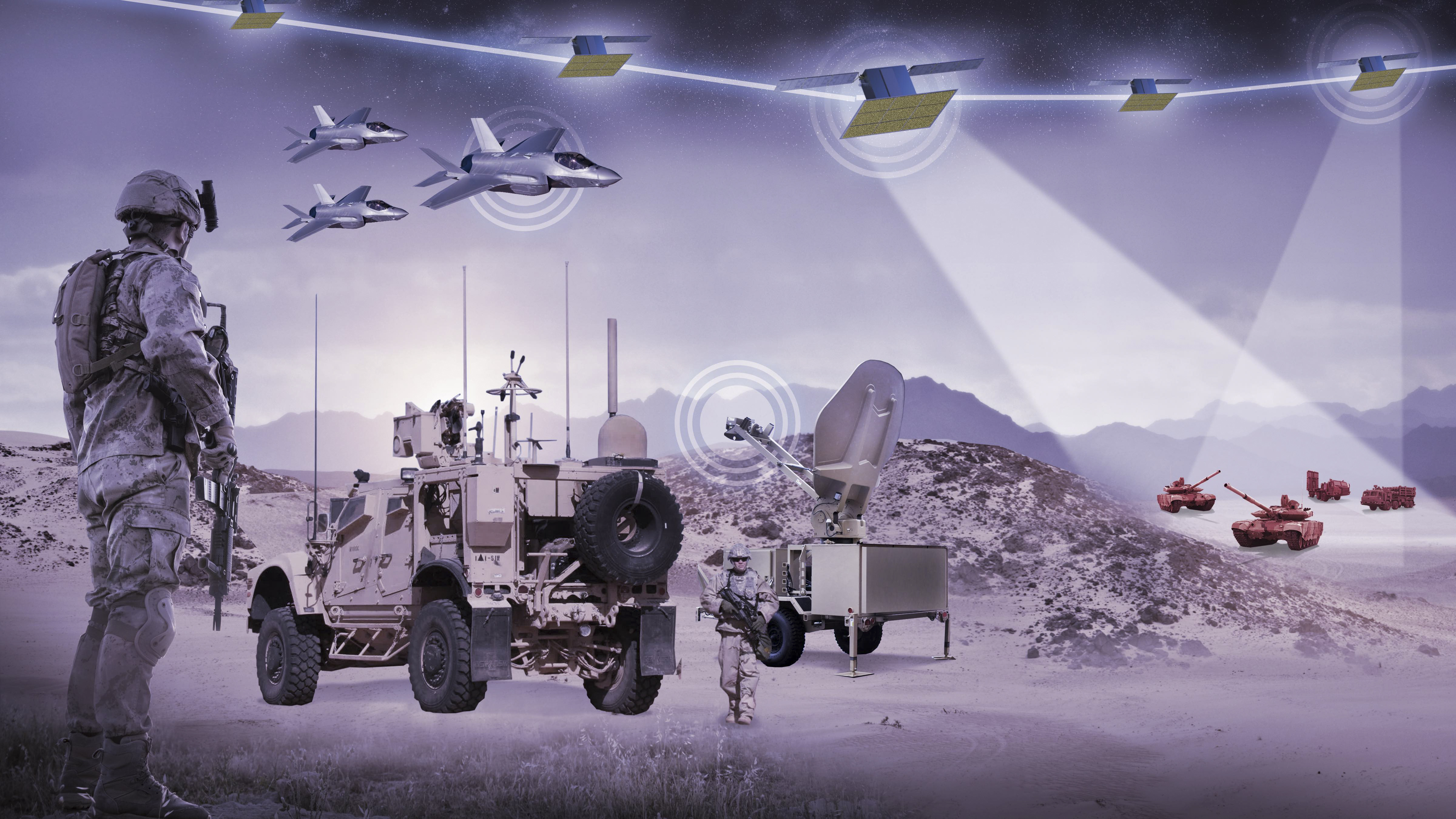 Tactiques, télécommunications, navigation, observation, les applications satellites au service des combattants font que l'espace est lui-même devenu un terrain pour mener bataille. © Lockheed Martin