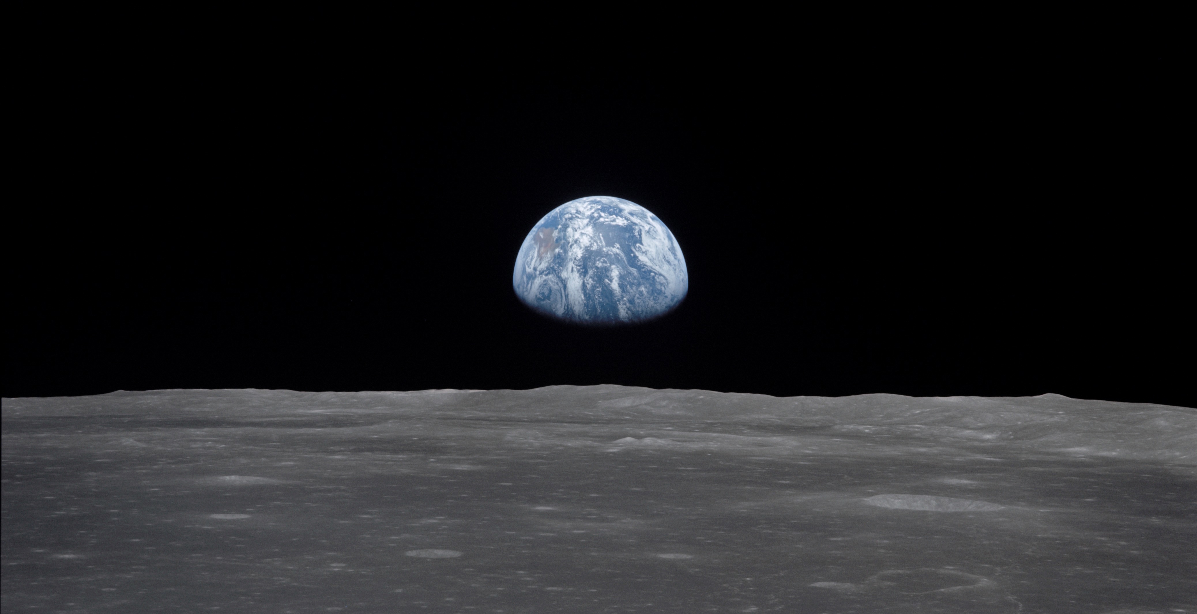 La Terre vue de la Lune. Photo prise depuis le vaisseau Apollo 11 le 20 juillet 1969. © Nasa