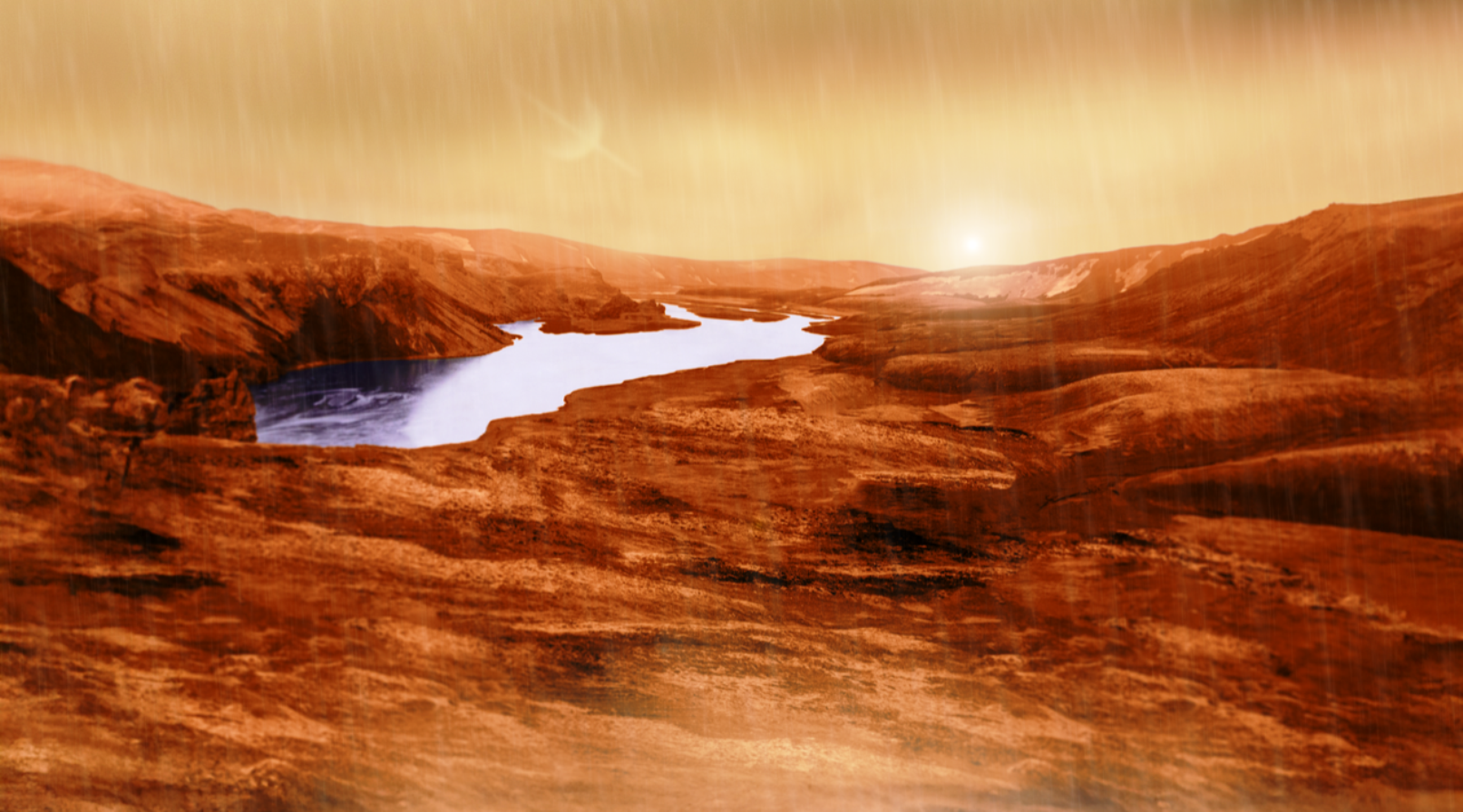 Vue d'artiste de la surface de Titan. © IPGP
