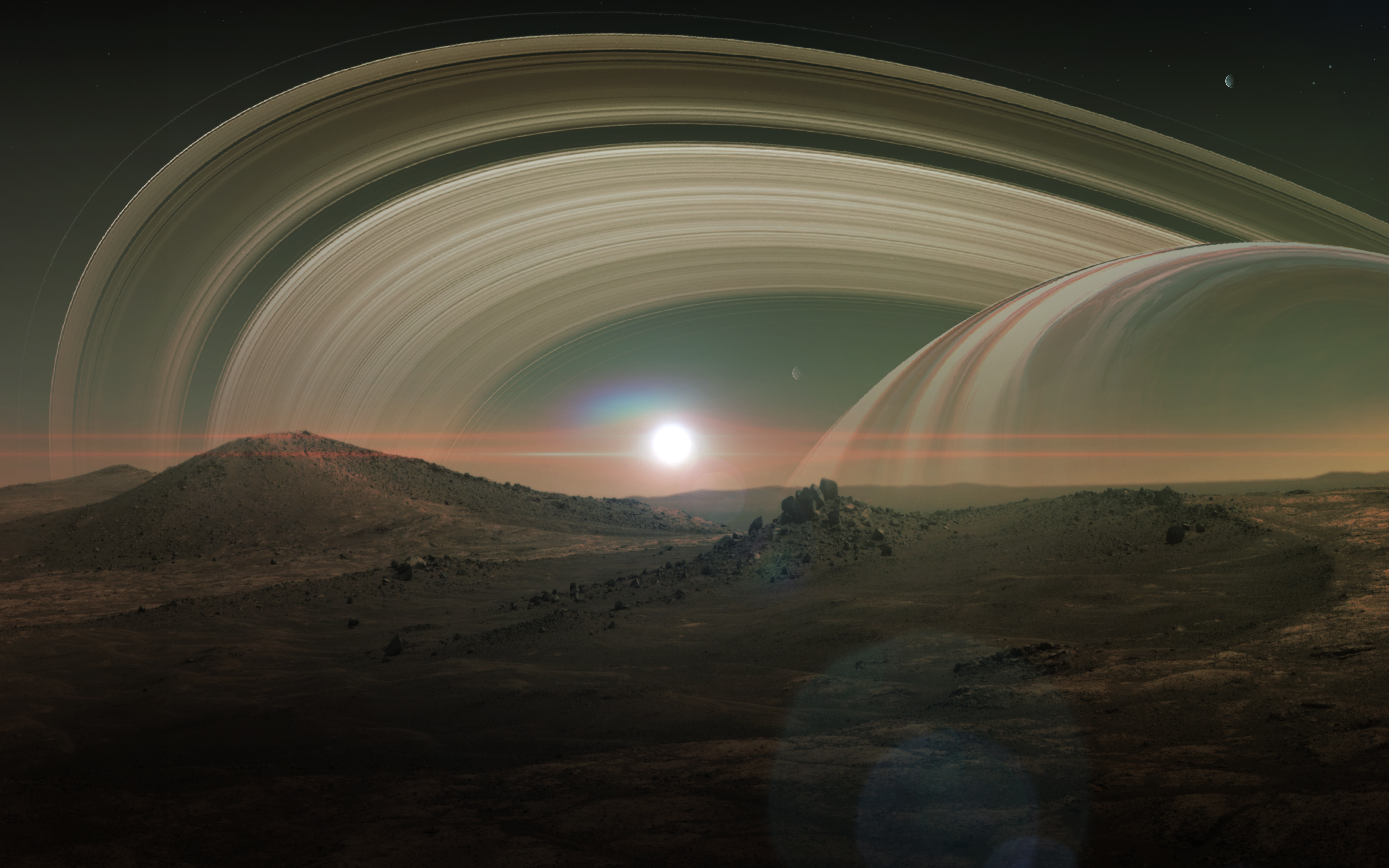 Une vue d'artiste de la surface de Titan. © Vadimsadovski, Adobe Stock