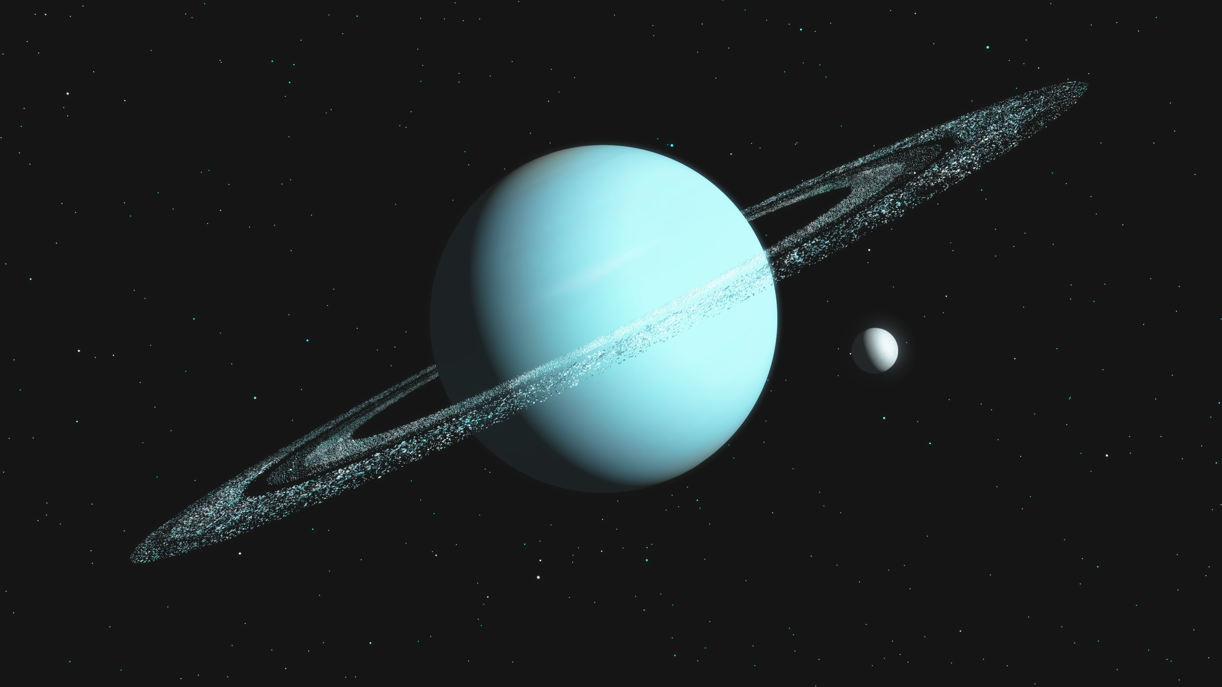 Quatre des cinq plus grosses lunes d'Uranus pourraient bien abriter un océan relique : un océan formé il y a des milliards d'années, qui garde sa chaleur grâce aux désintégrations radioactives. © Ericus, Adobe Stock