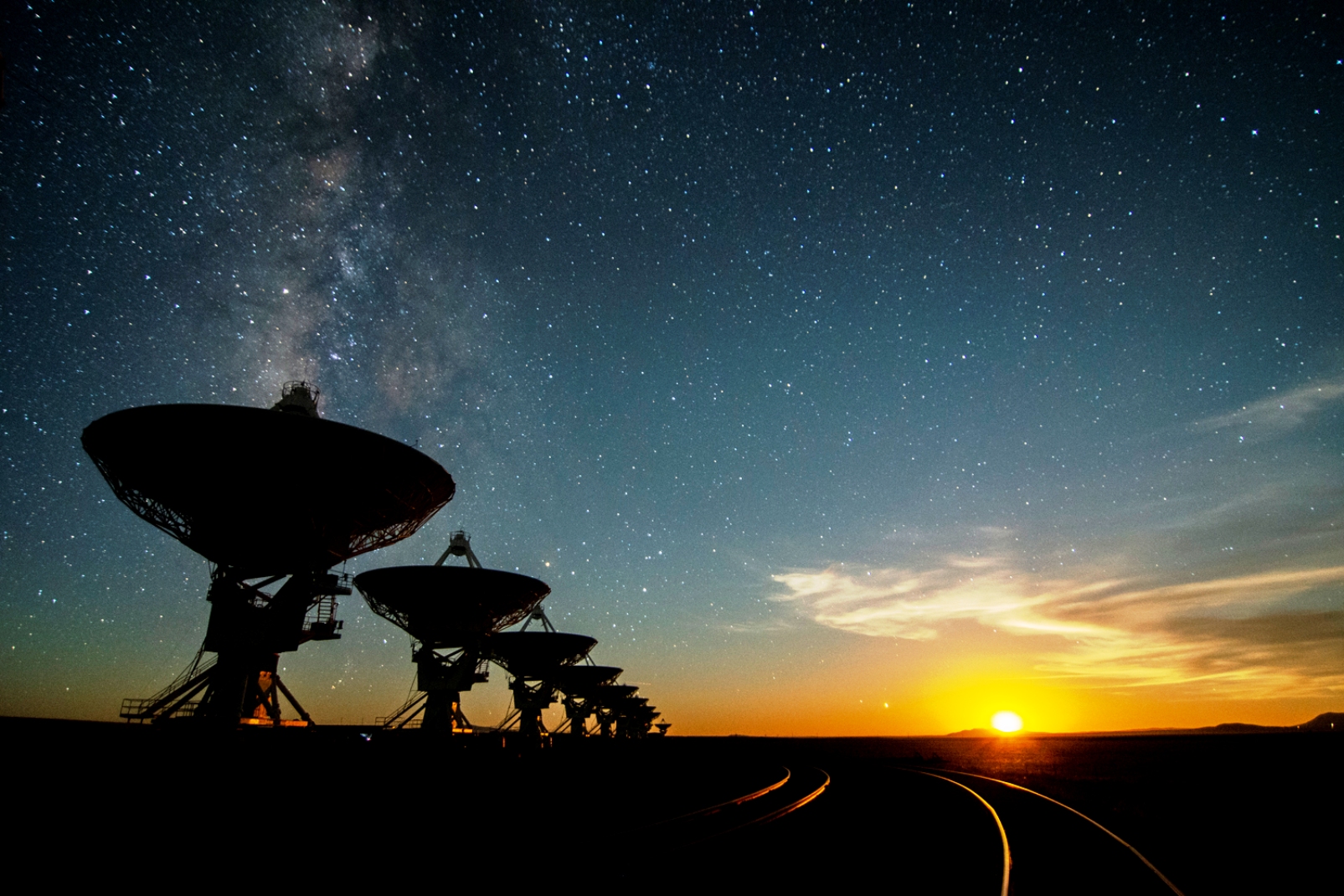 Les antennes du VLA au Nouveau-Mexique. L'observatoire collabore avec le programme Breakthrough Listen et Seti. © NRAO/AUI/NSF; J. Hellerman