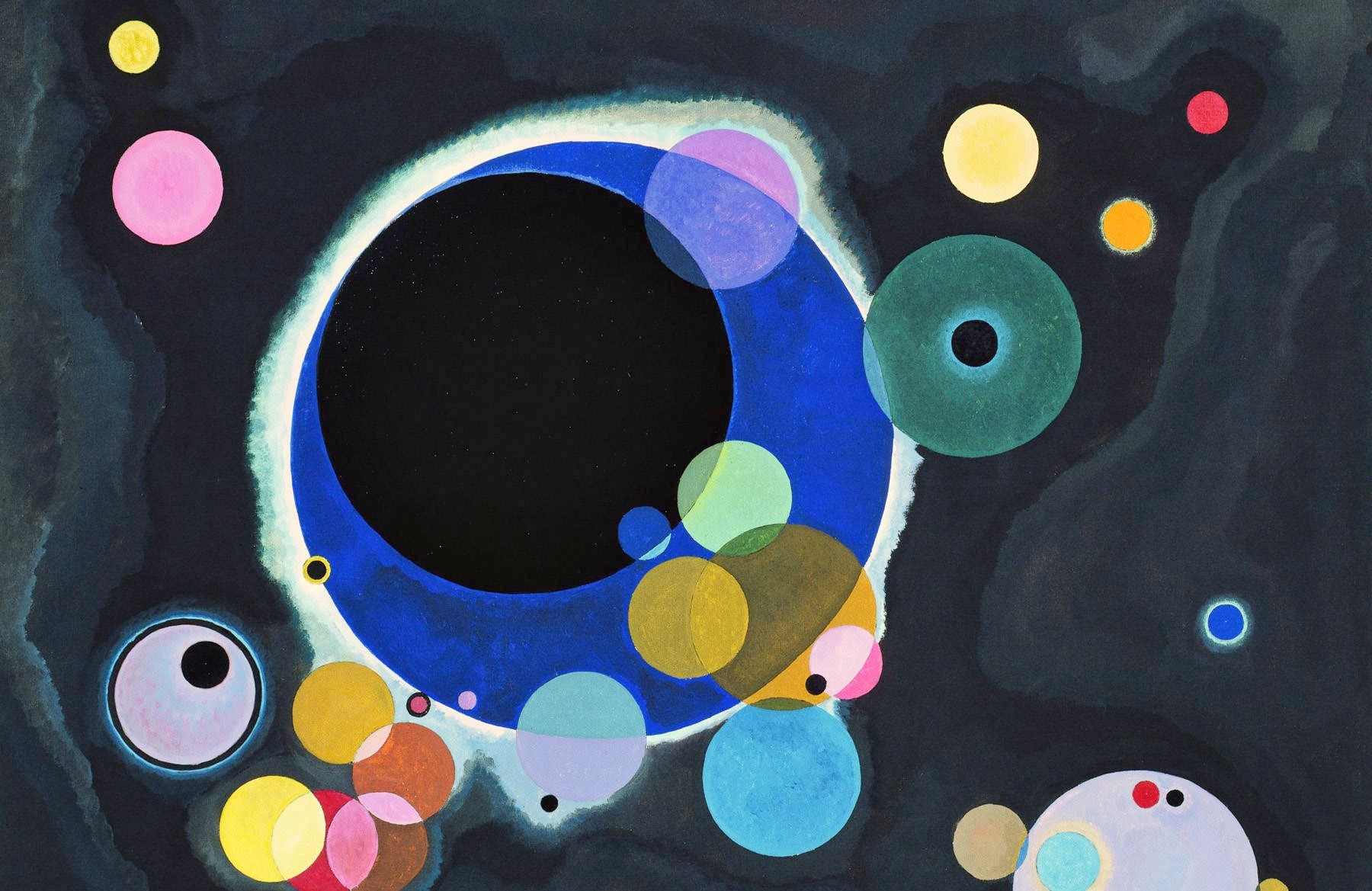 Plusieurs cercles (1926), œuvre de Vassily Kandinsky. © Domaine Public