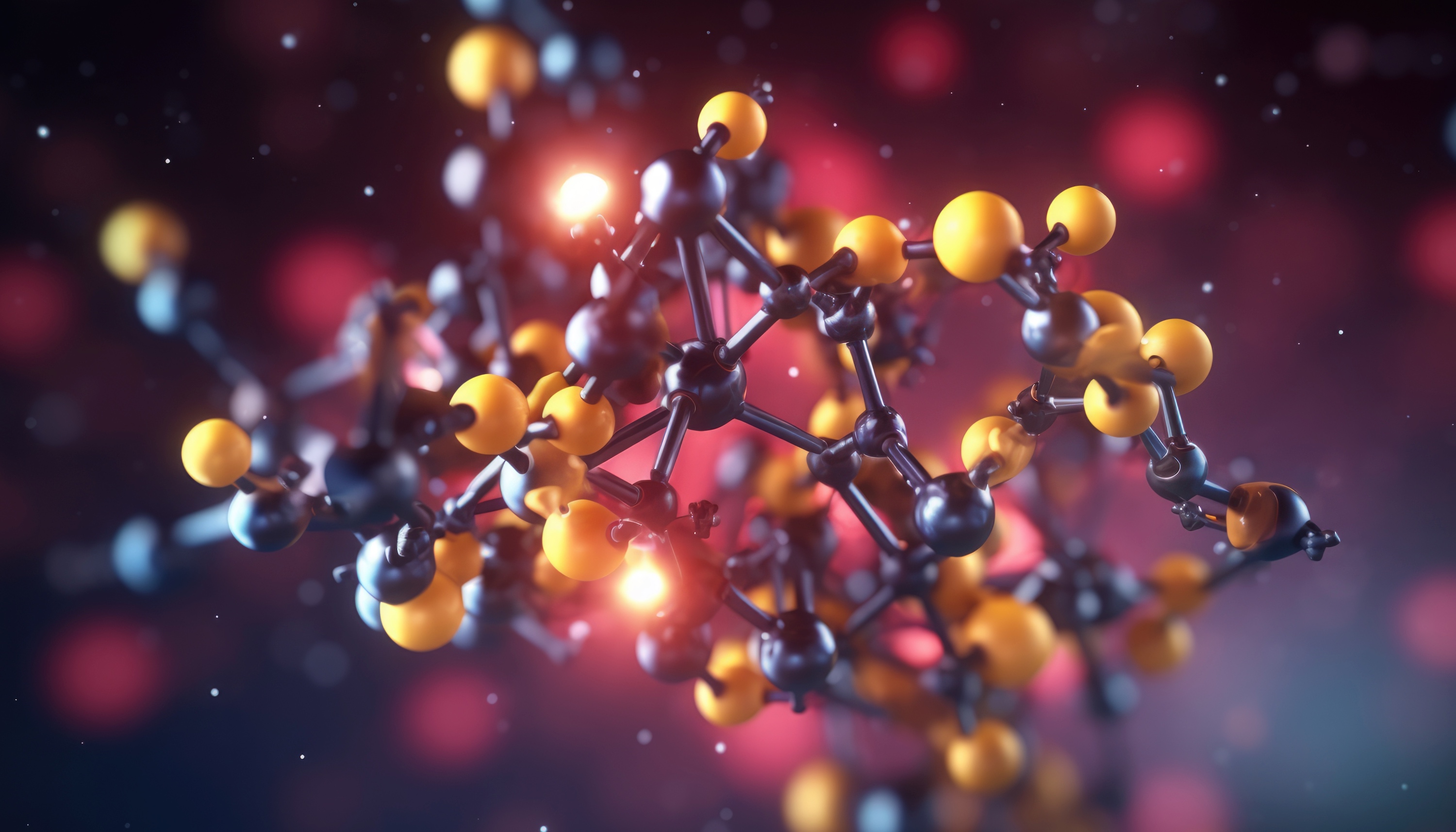 Rendu 3D généré par une IA d'un acide aminé dans le milieu interstellaire. © BotTastic, Adobe Stock