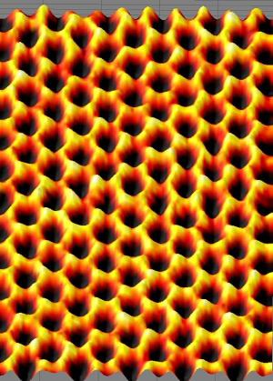 La structure périodique d'un feuillet de graphène. Crédit : Lawrence Berkeley National Laboratory