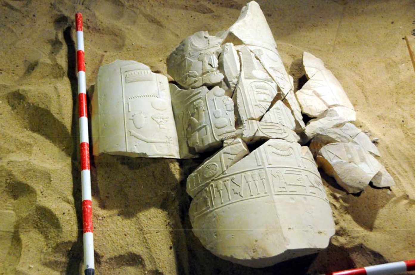 Le nom d'Amenhotep IV, qui deviendra Akhenaton, figure dans ce tombeau découvert à Louxor, aux côtés du cartouche royal de son père, Amenhotep III. Pour l'équipe égypto-espagnole qui a fait cette découverte, c'est la preuve que le père et le fils ont régné ensemble un certain temps. © MSA (Ministry of State for Antiquities)