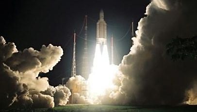 Lancement d'Ariane 5 le 5 octobre 2007. Crédit Arianespace.