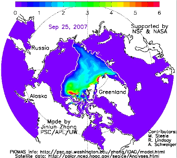 La banquise arctique le 25 septembre 2007. © NSF/Projections of an Ice-Diminished Arctic Ocean